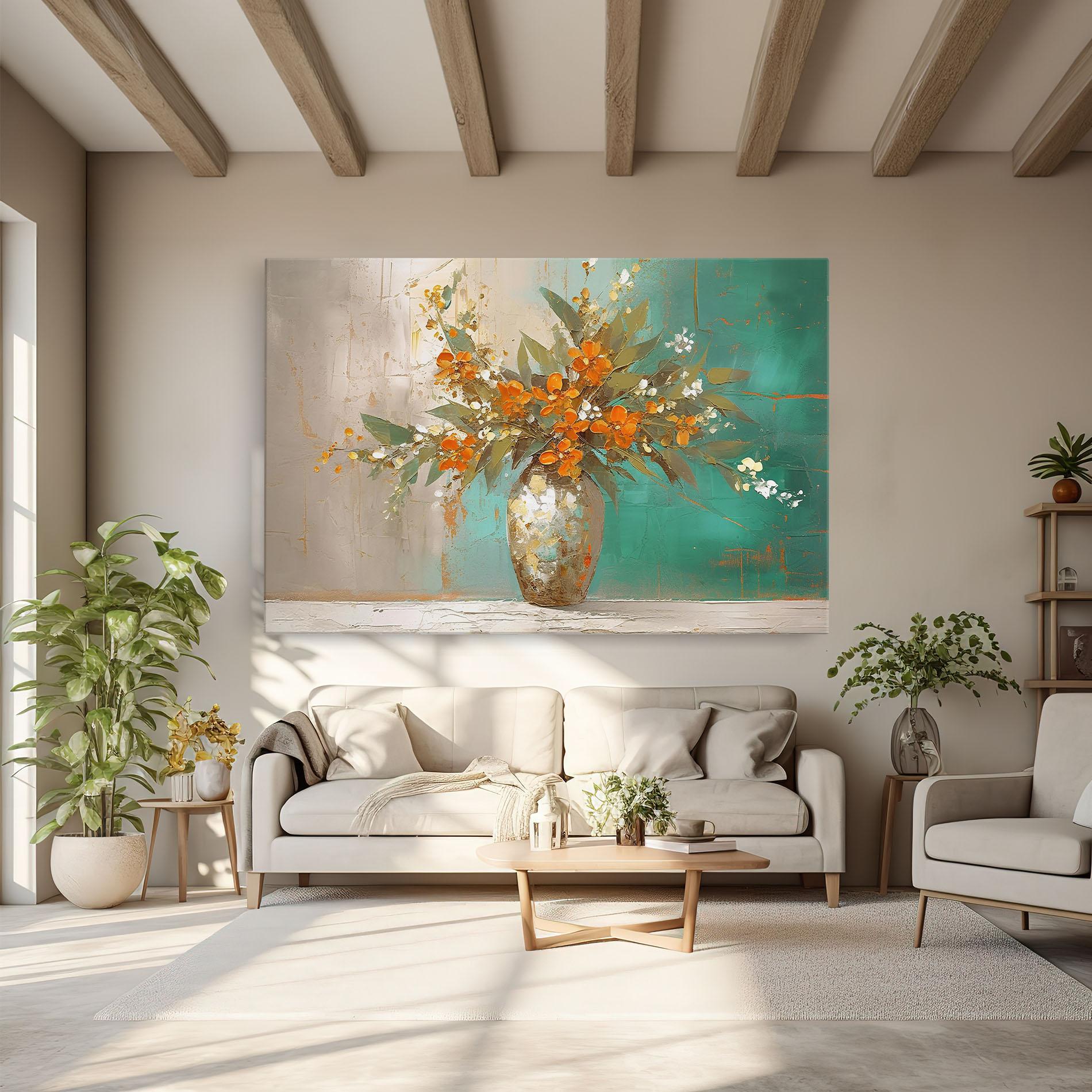 Tablou Canvas Grey Vase Orange mockup 6