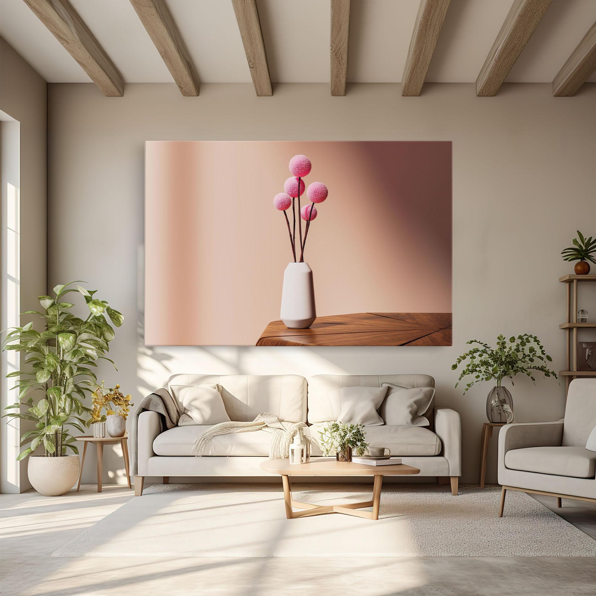 Tablou Canvas Pink Circle Vase mockup 6