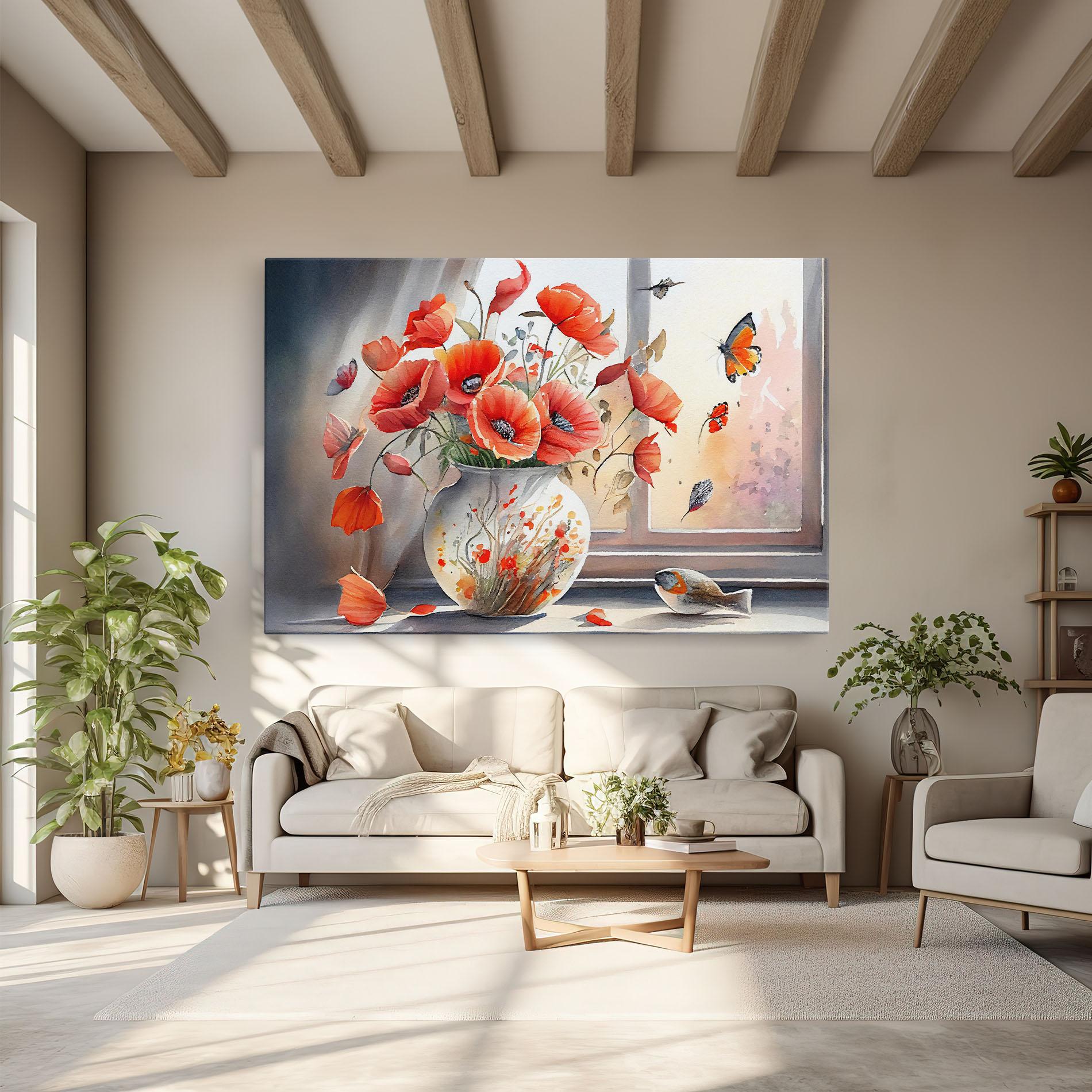 Tablou Canvas Poppies Vase mockup 6