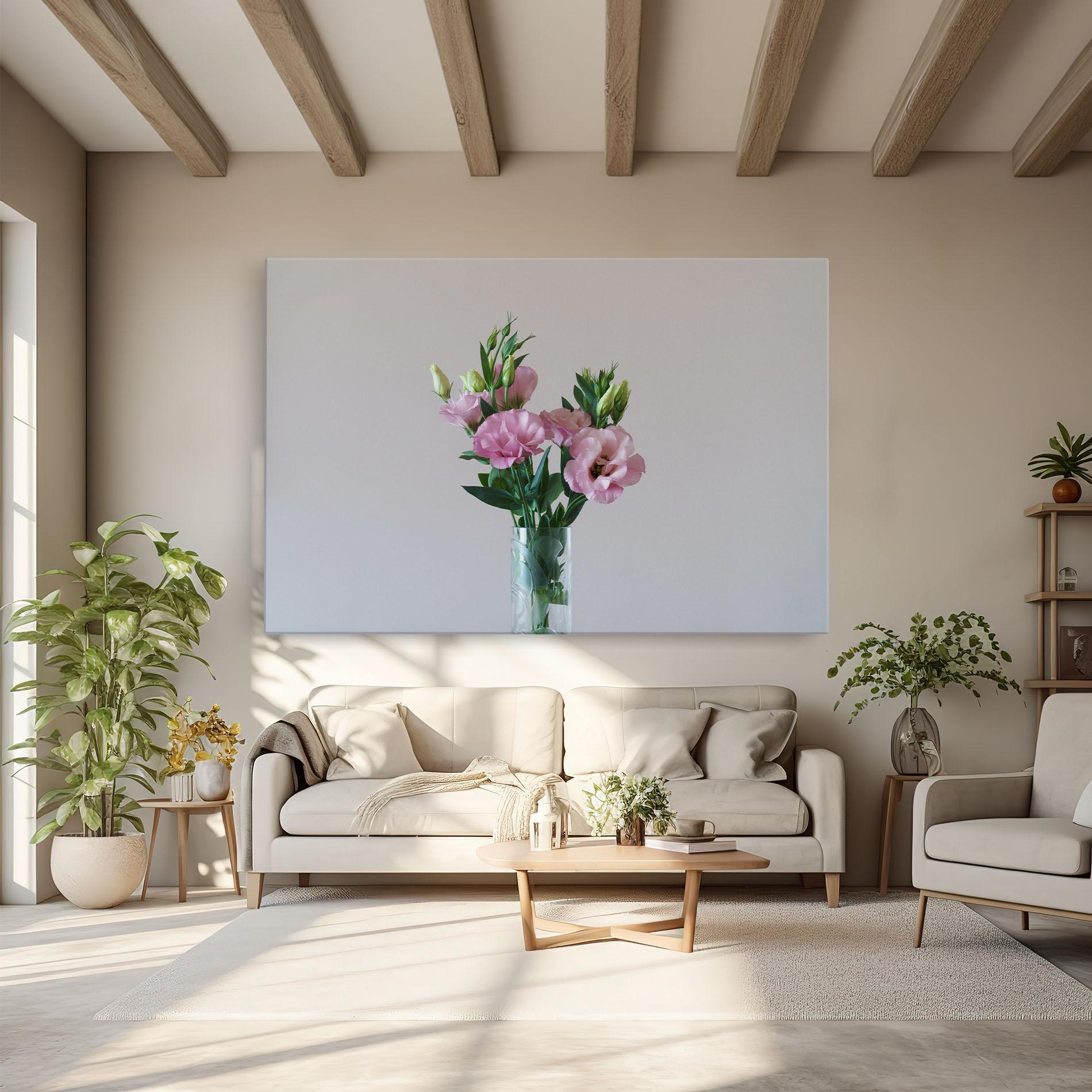 Tablou Canvas Pretty Pink Flower Vase mockup 6