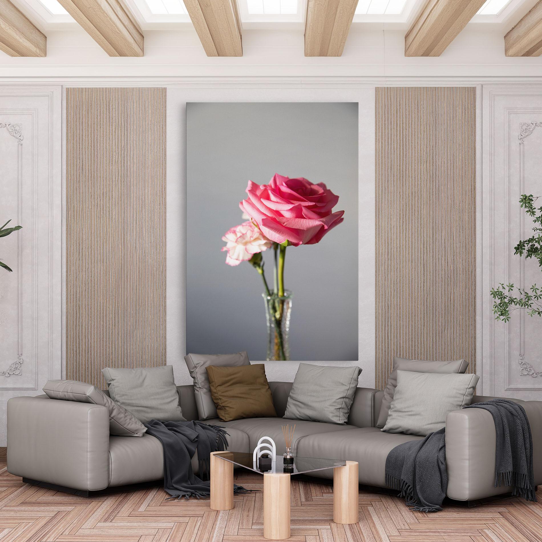 Tablou Canvas Big Pink Rose Vase mockup 6
