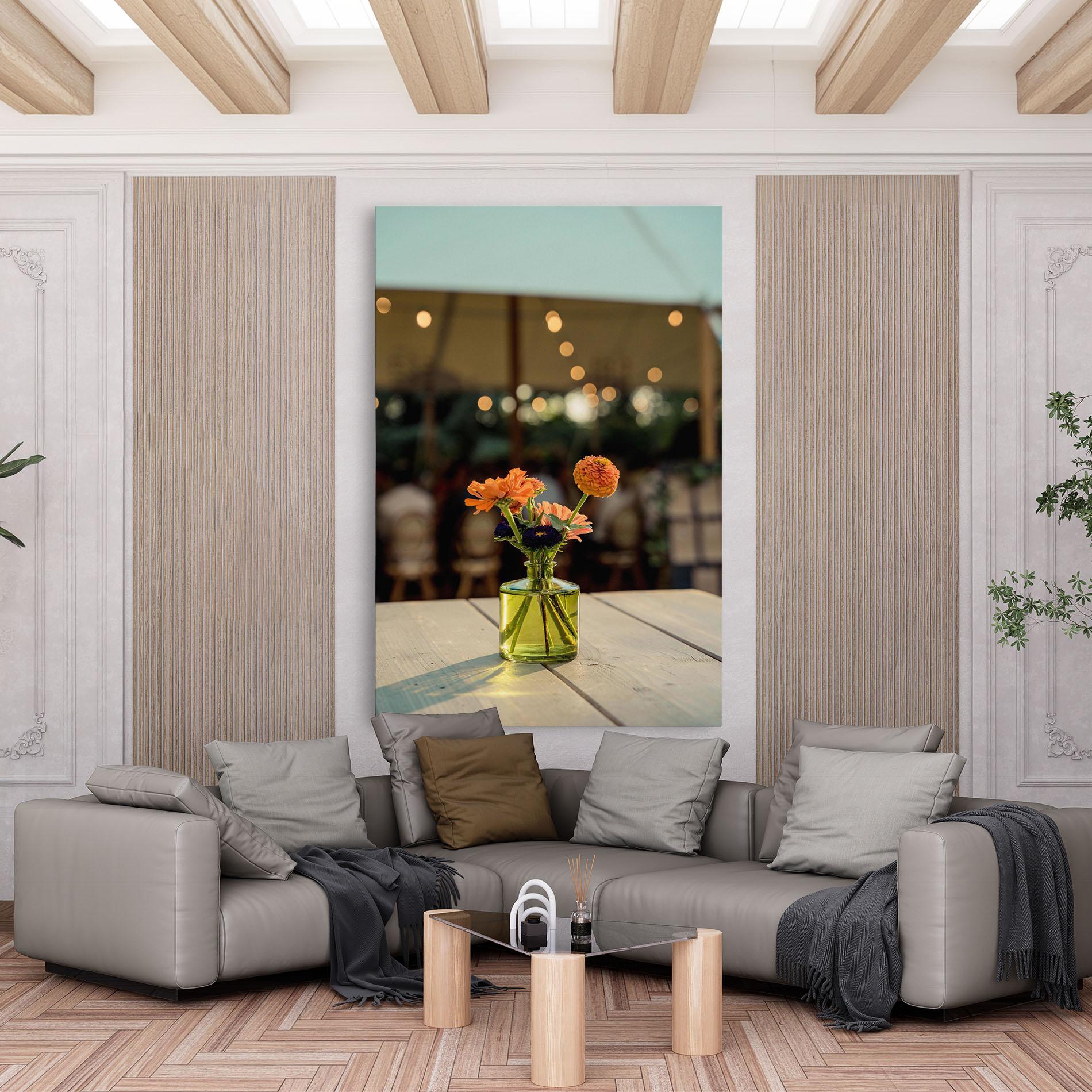 Tablou Canvas Orange Flowers Vase mockup 6