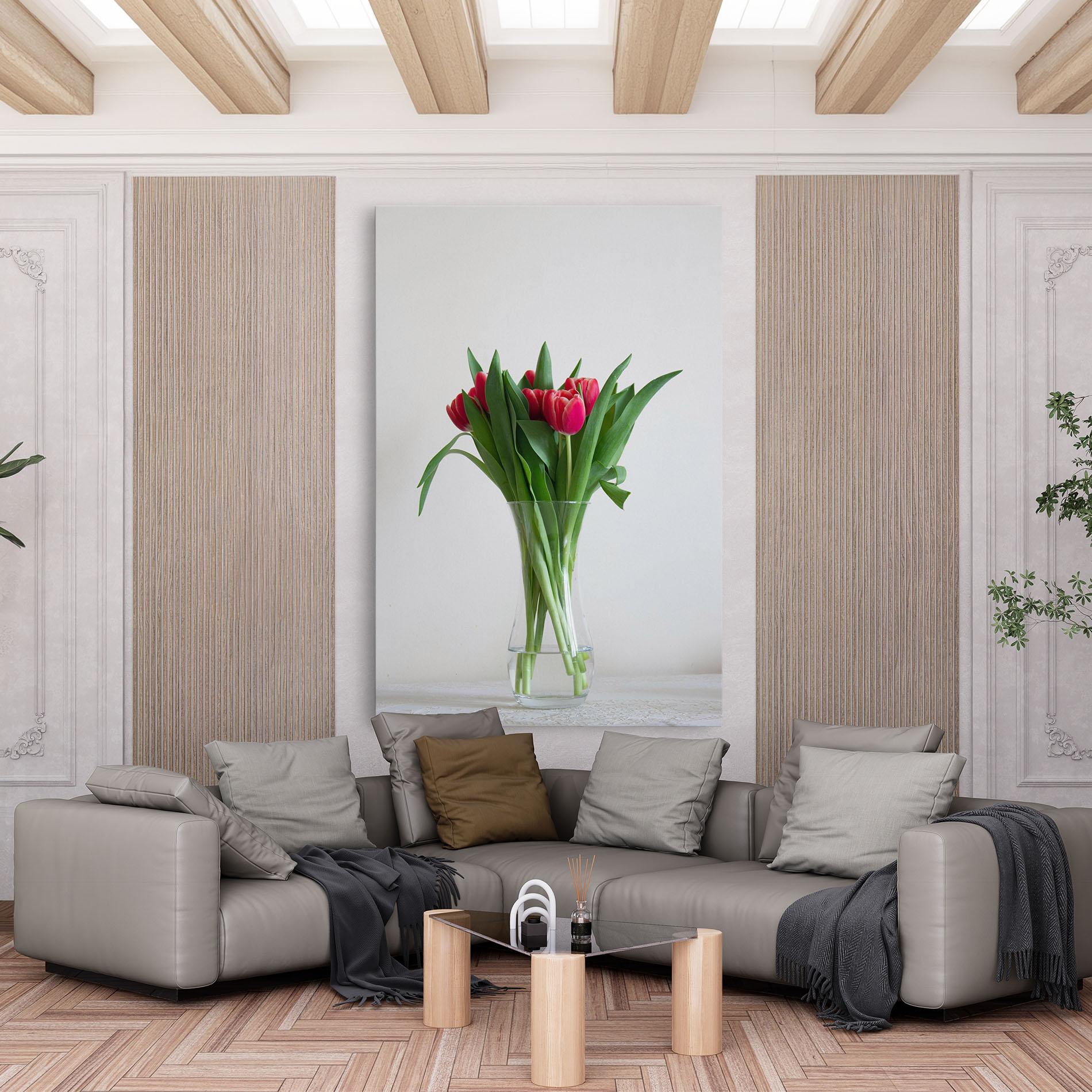 Tablou Canvas Pretty Tulips Vase mockup 6