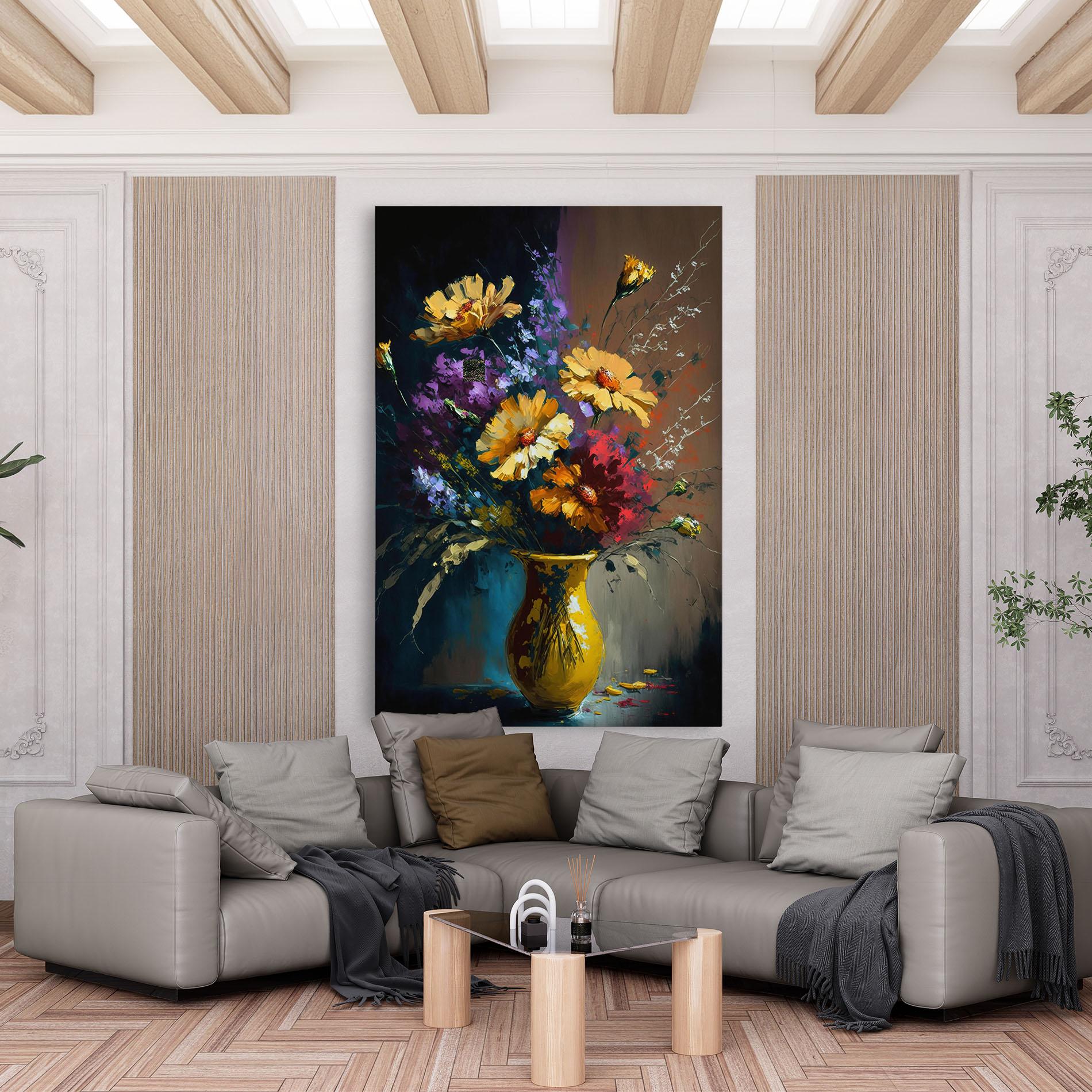 Tablou Canvas Yellow Art Vase mockup 6
