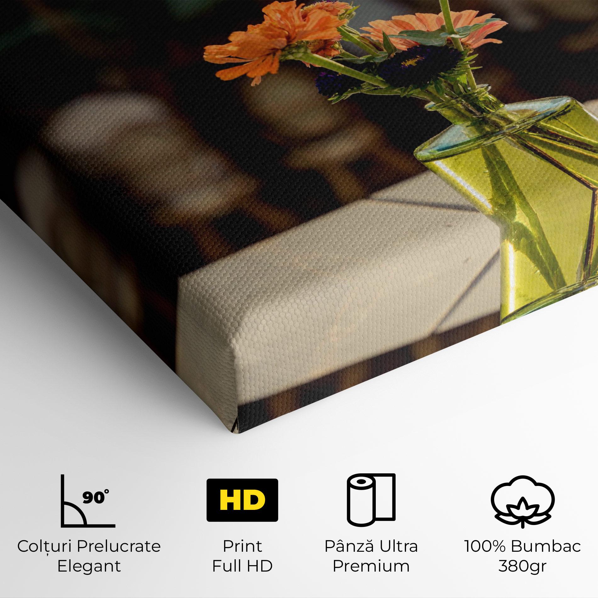 Tablou Canvas Orange Flowers Vase mockup 4