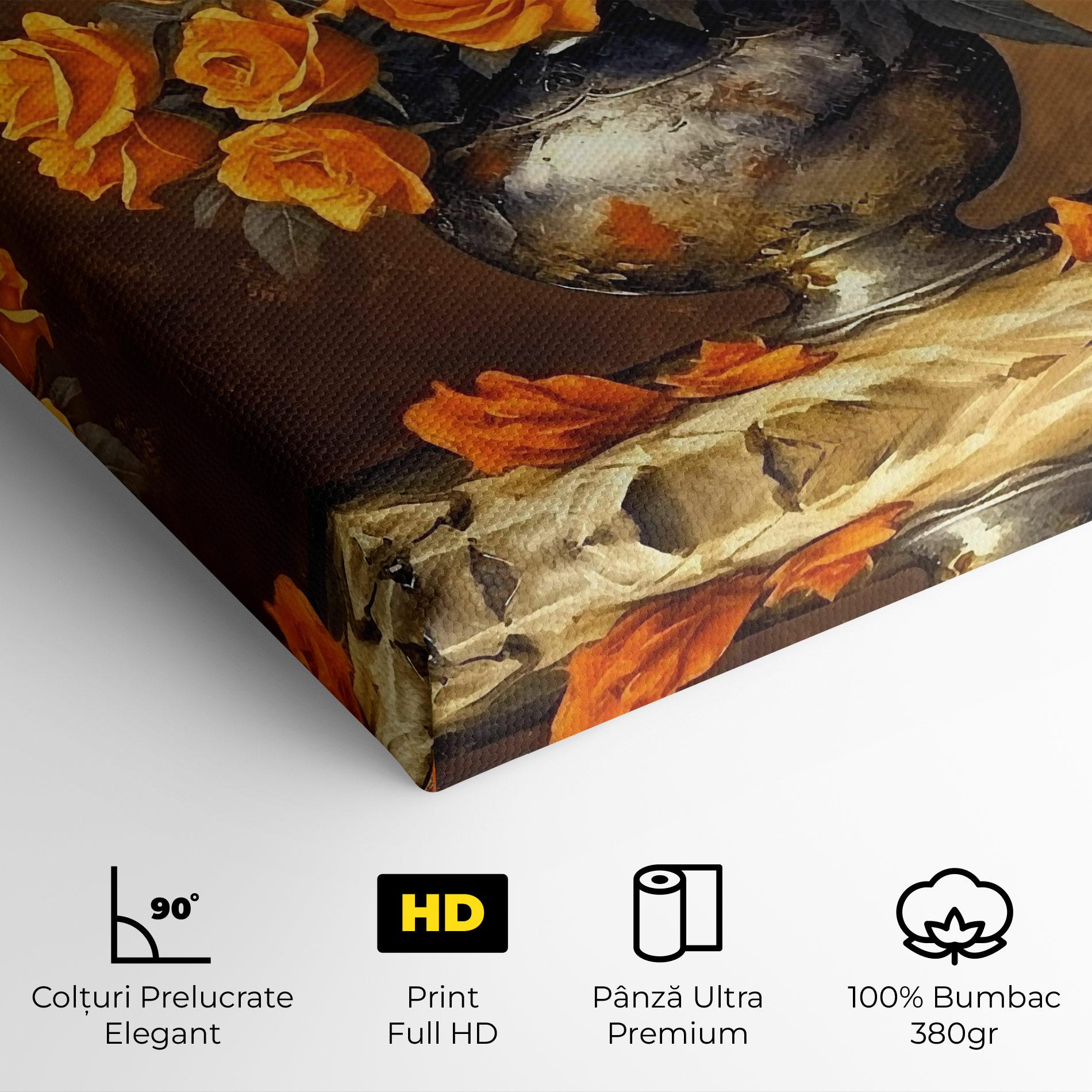 Tablou Canvas Orange Rose Vase mockup 4