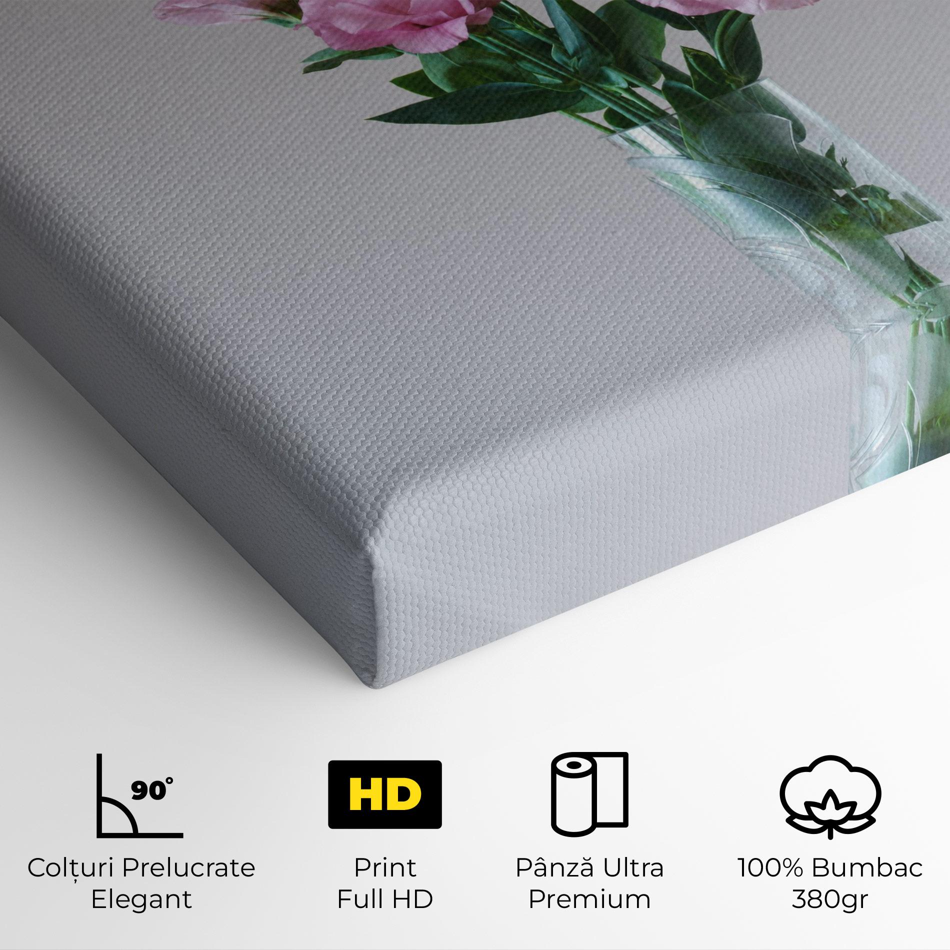 Tablou Canvas Pretty Pink Flower Vase mockup 4