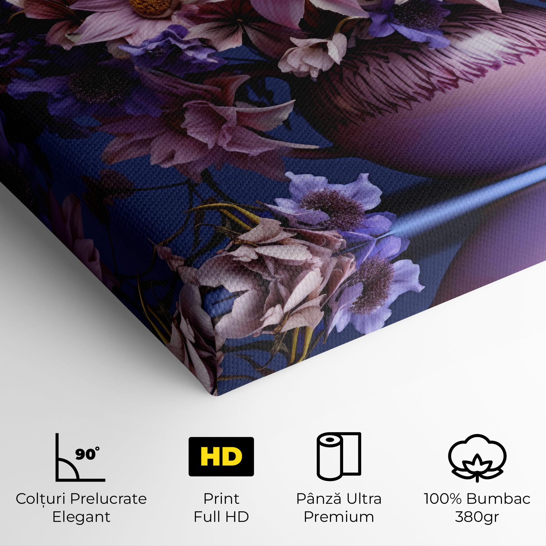 Tablou Canvas Purple Vase Flowers mockup 4