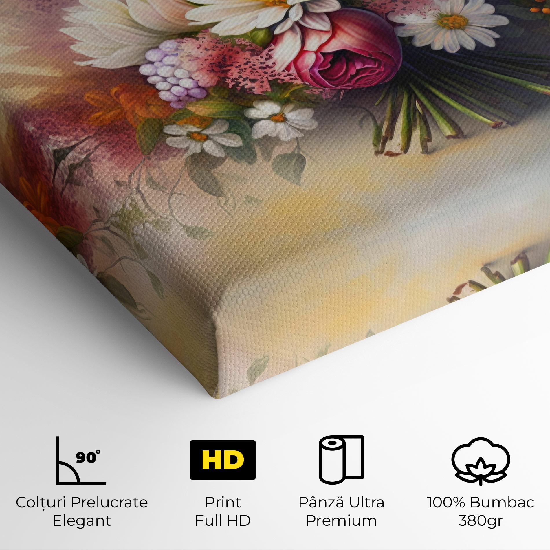 Tablou Canvas Vecteezy_ai Generated Bouquet Of Fresh Spring Flowers On Light_23373362_865 mockup 4