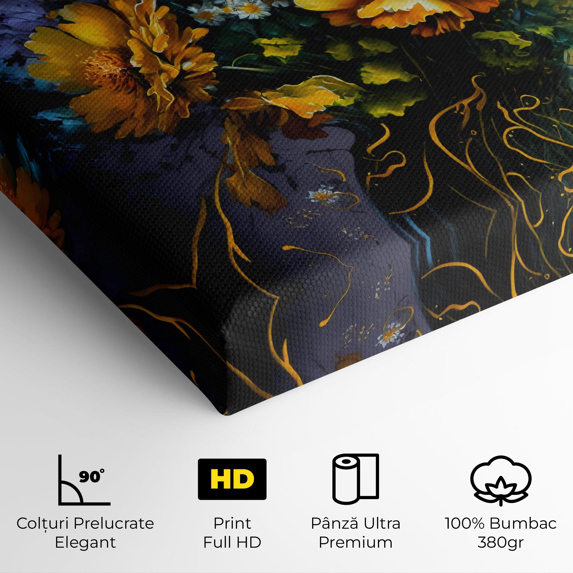 Tablou Canvas Yellow Flower Art Vase mockup 4