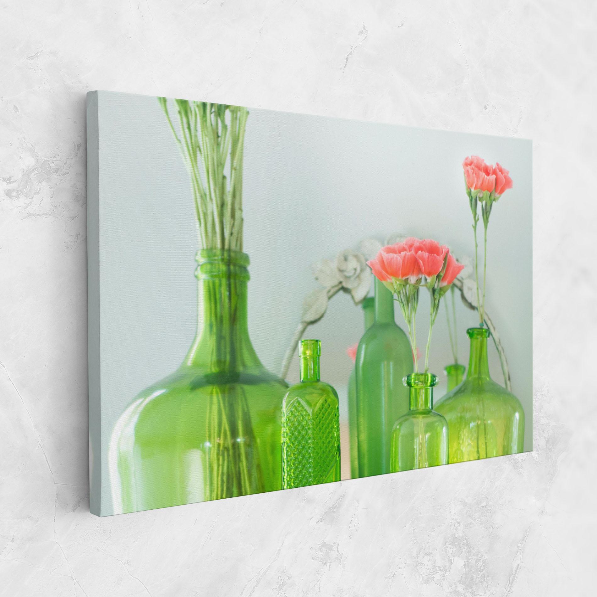 Tablou Canvas Green Vase Flowers mockup 1