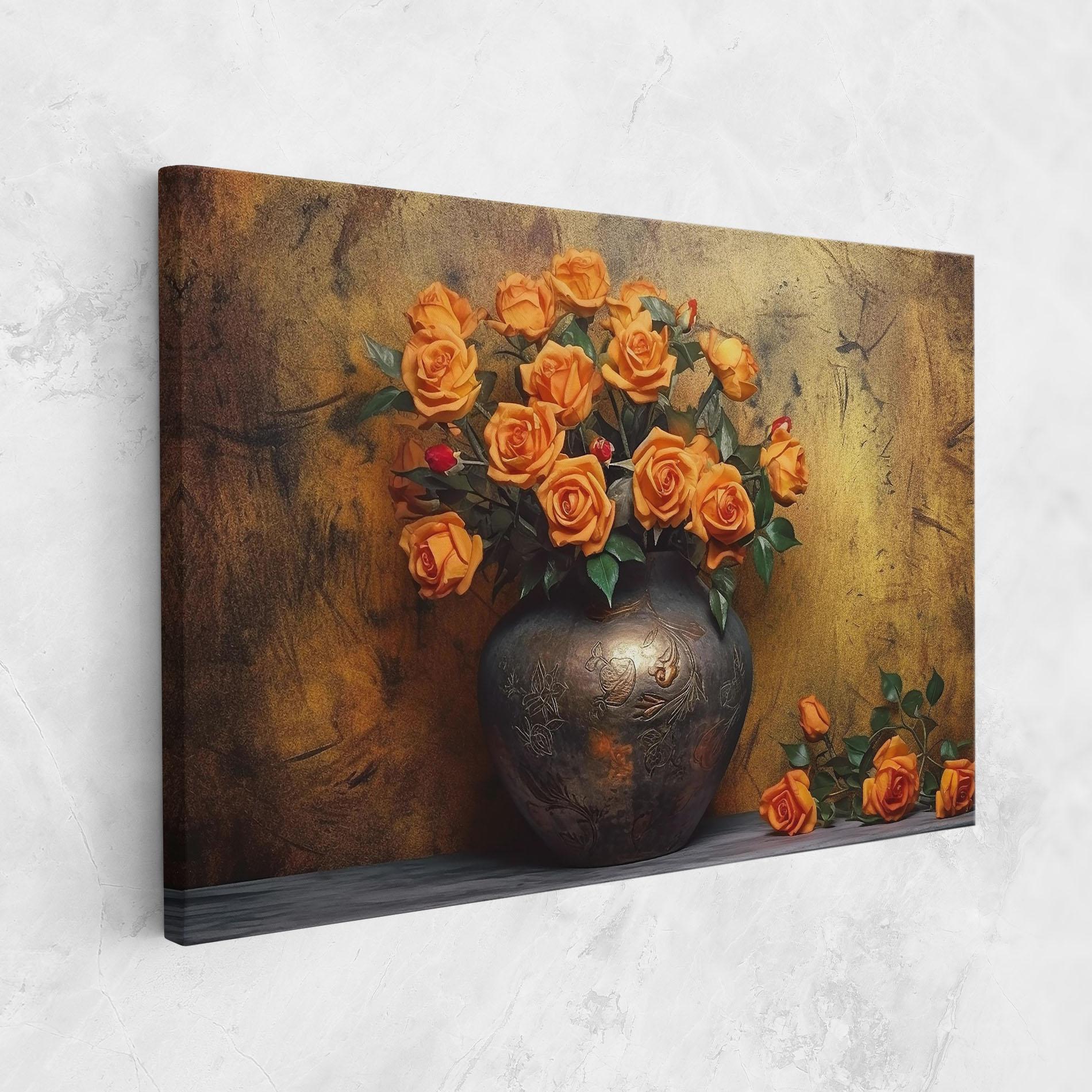 Tablou Canvas Orange Vintage Vase mockup 1