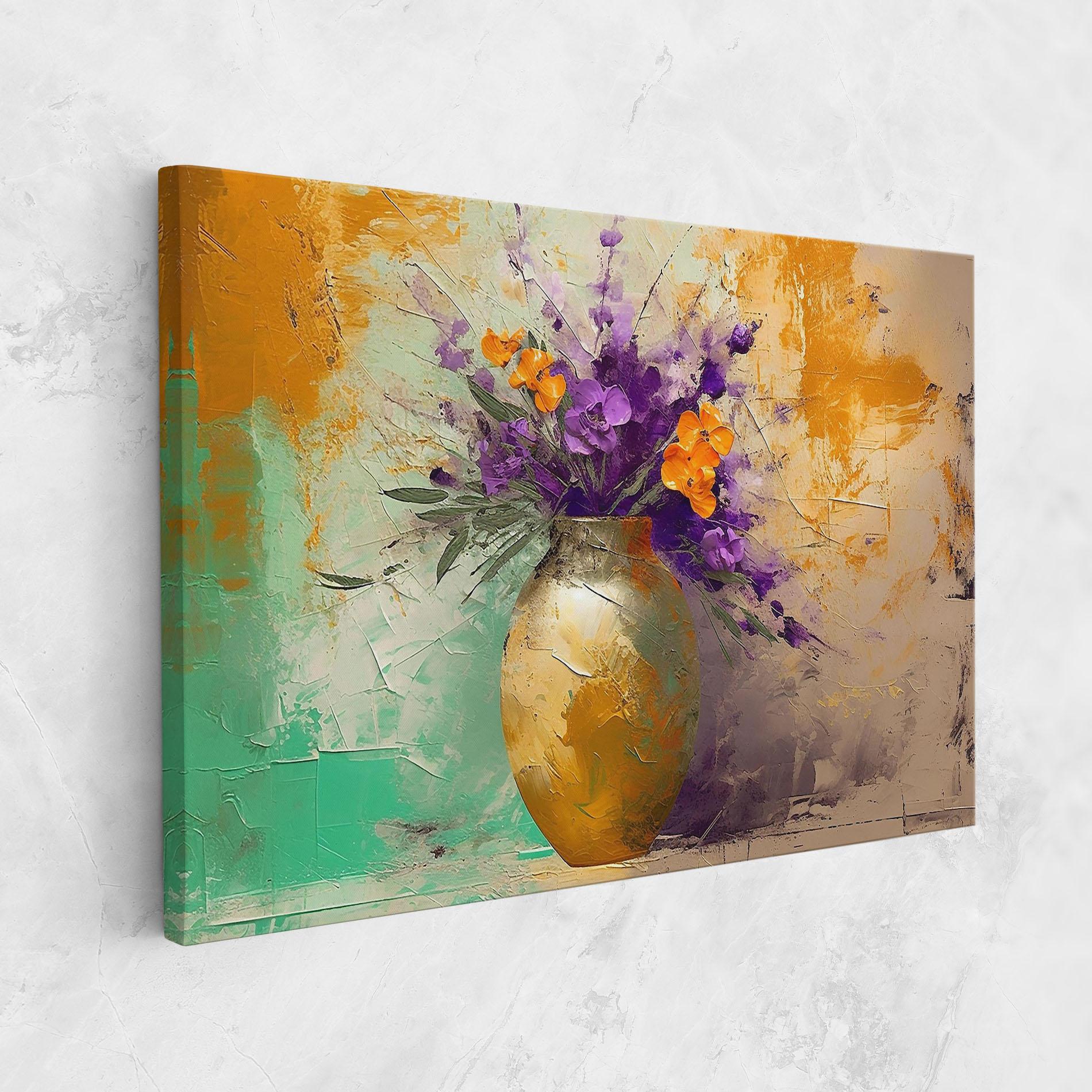 Tablou Canvas Purple Orange Plant Vase mockup 1