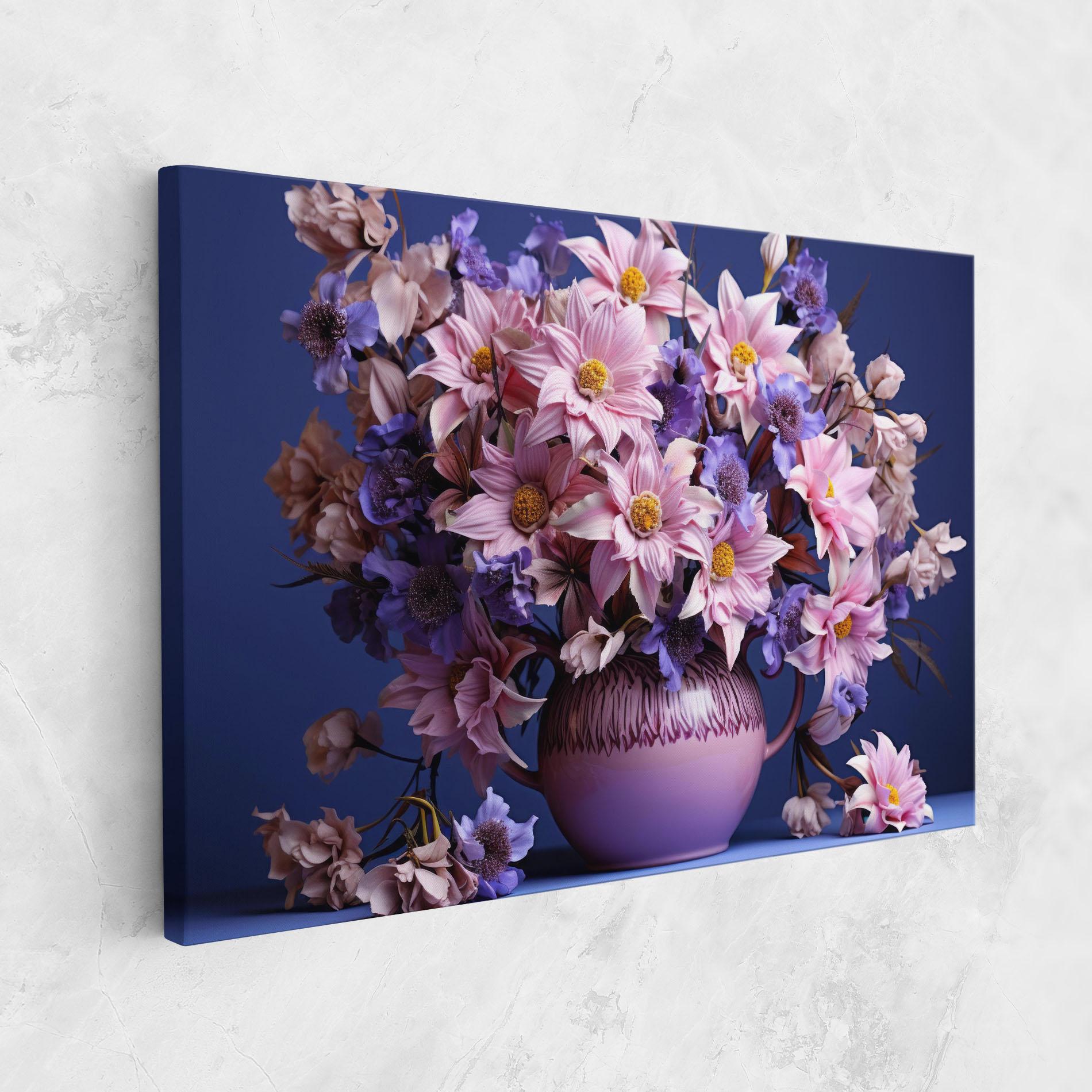 Tablou Canvas Purple Vase Flowers mockup 1