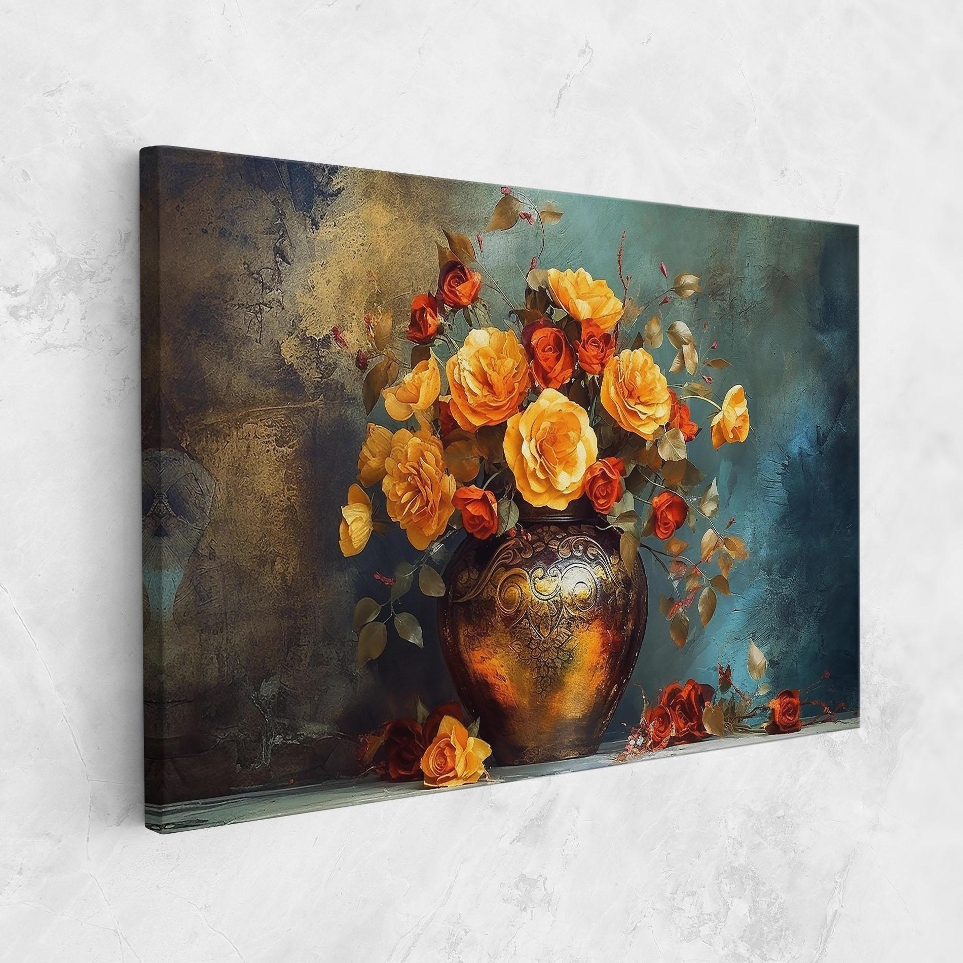 Tablou Canvas Red Orange Flower Vase mockup 1