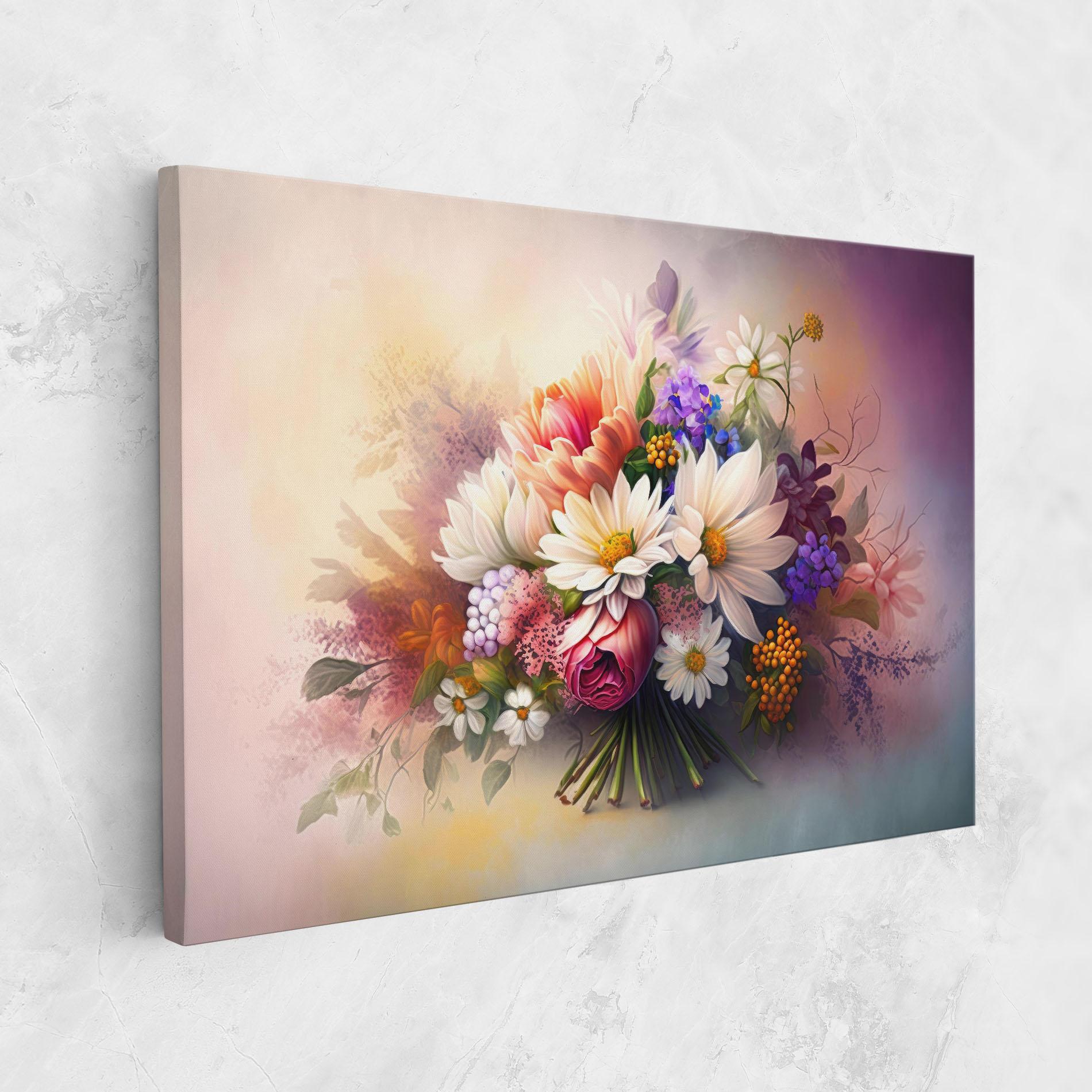 Tablou Canvas Vecteezy_ai Generated Bouquet Of Fresh Spring Flowers On Light_23373362_865 mockup 1