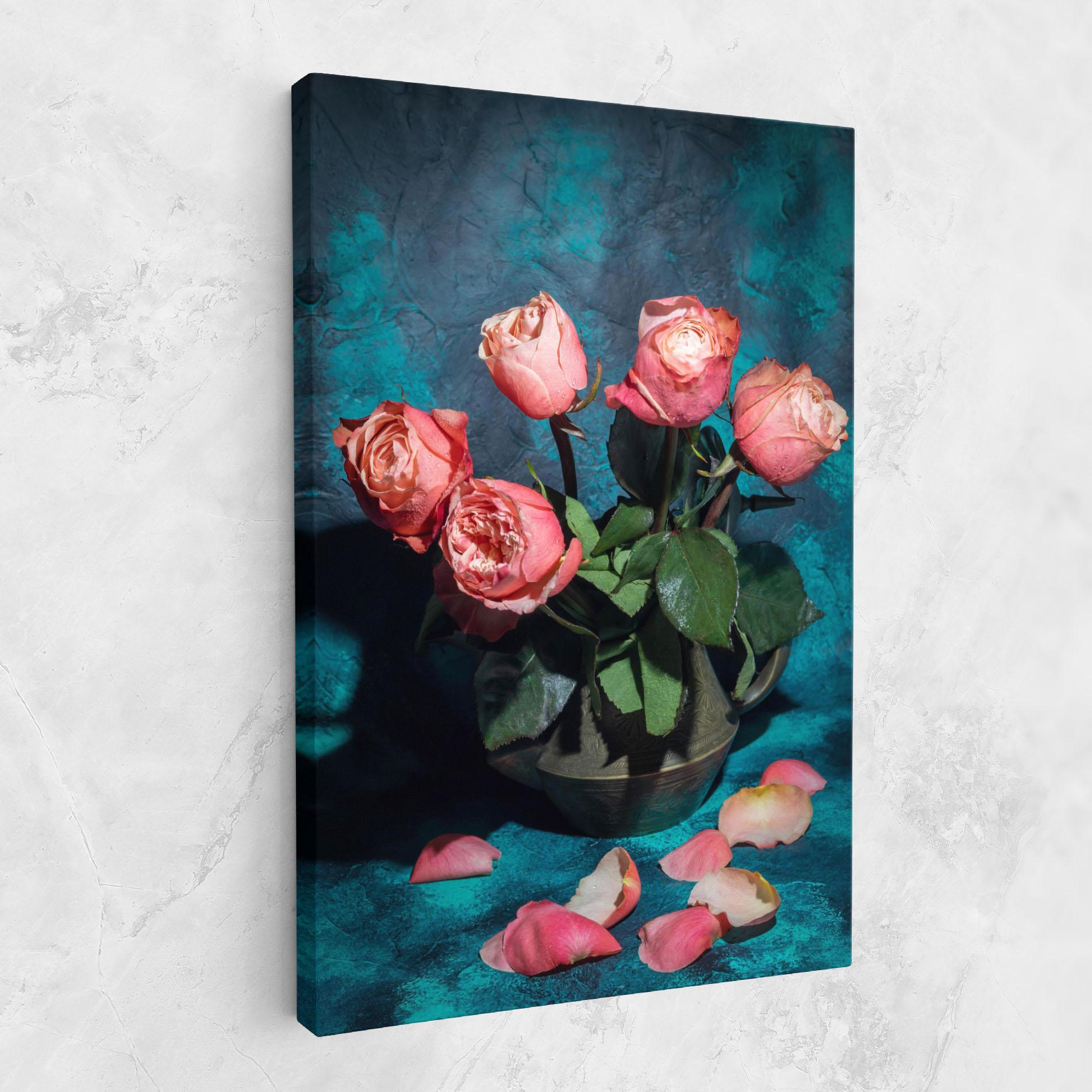 Tablou Canvas Bouquet Roses Vase mockup 1