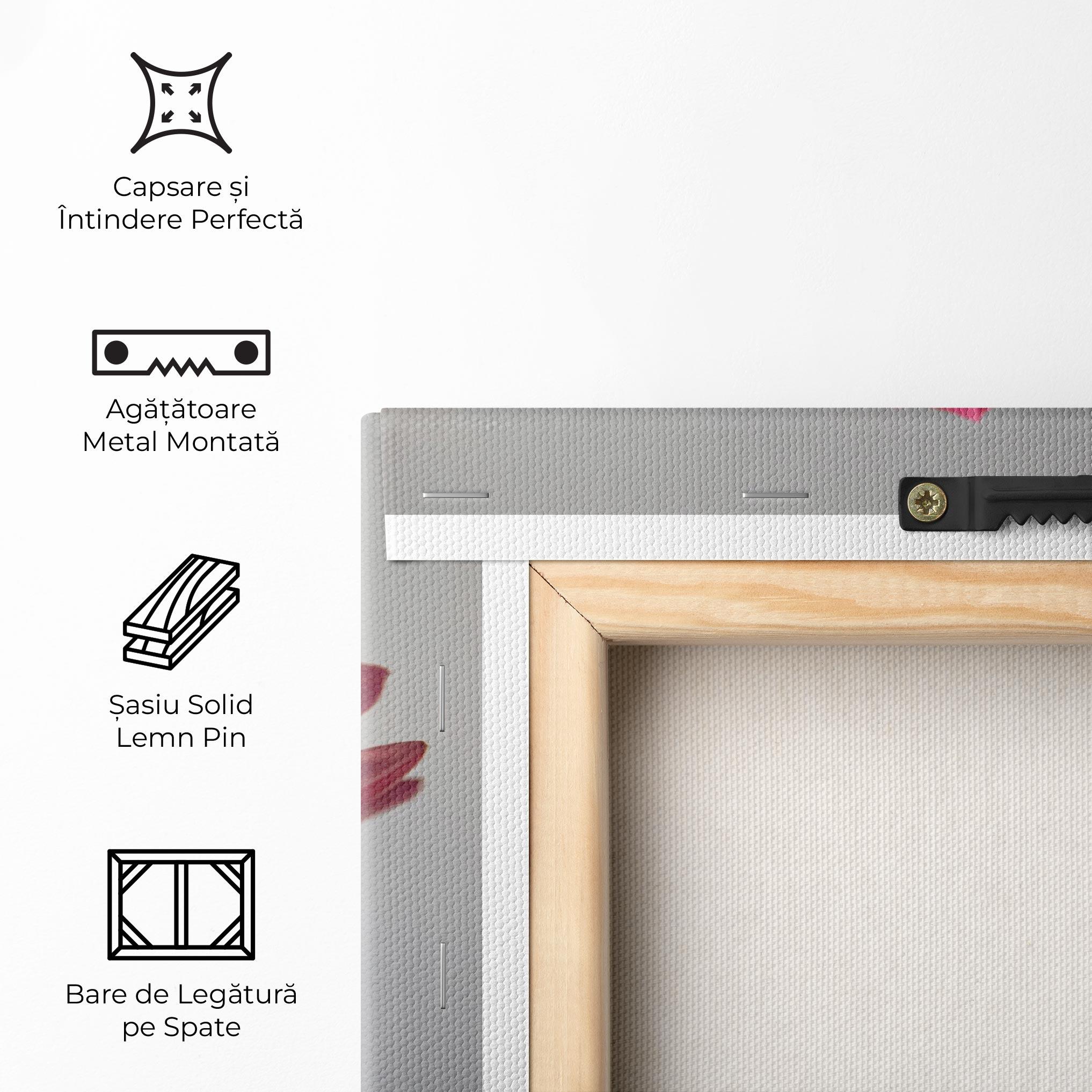 Tablou Canvas Big Pink Rose Vase mockup 5