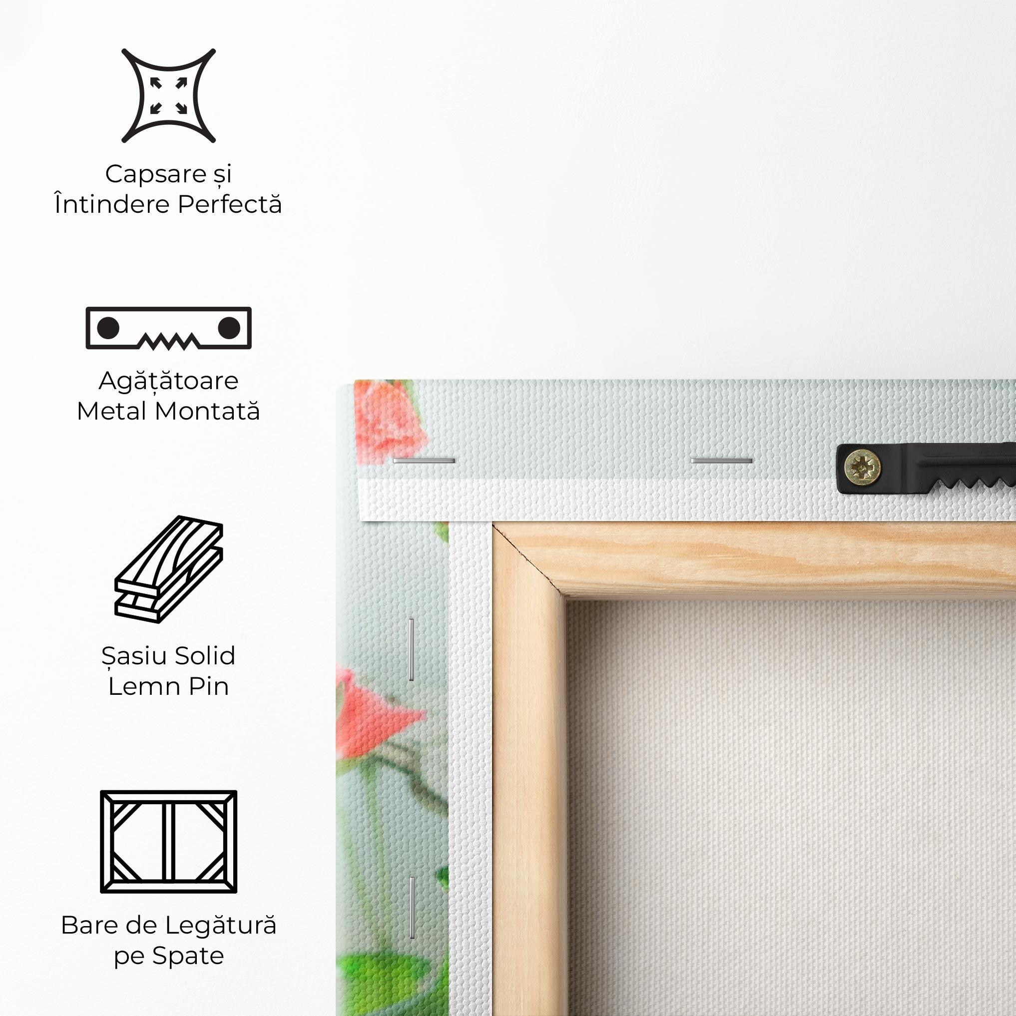 Tablou Canvas Green Vase Flowers mockup 5