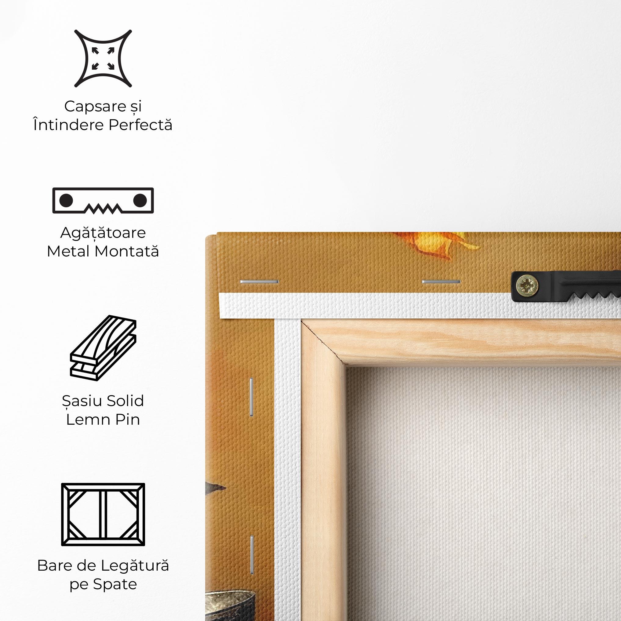 Tablou Canvas Orange Rose Vase mockup 5