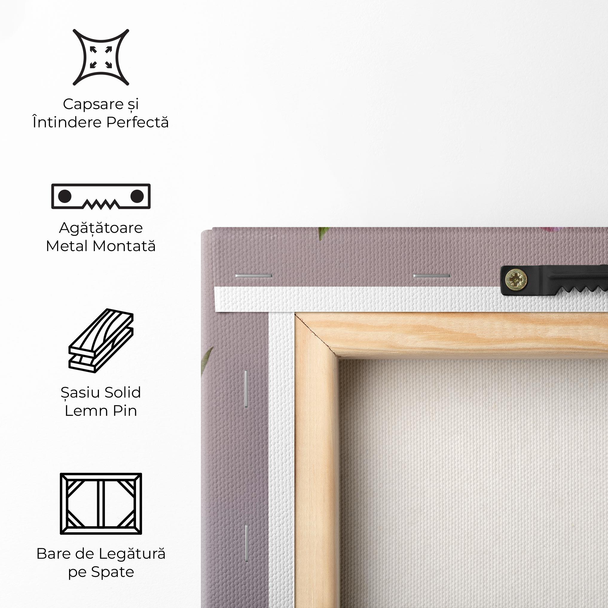 Tablou Canvas Pink Tulips Vase mockup 5