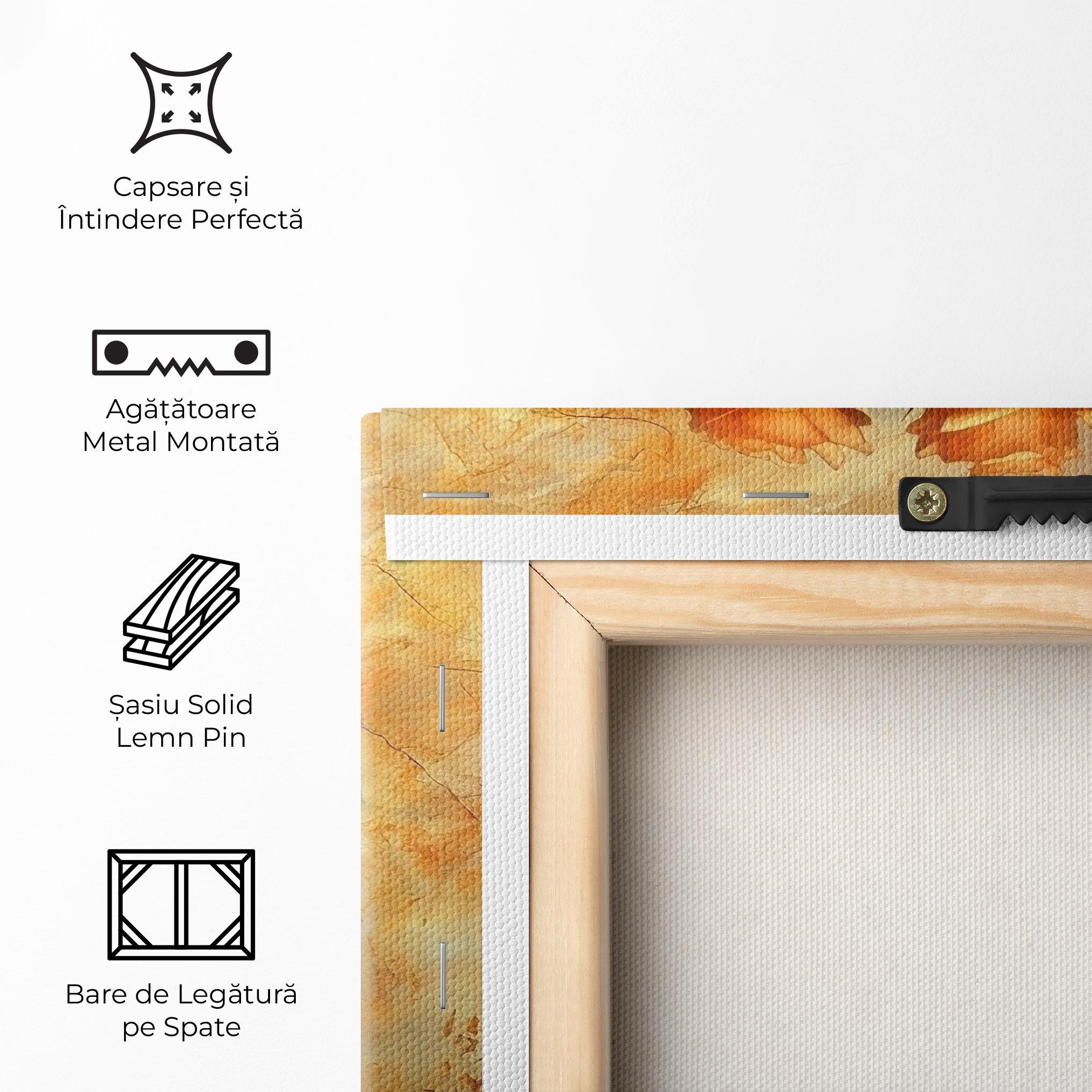 Tablou Canvas Pretty Orange Rose Vase mockup 5