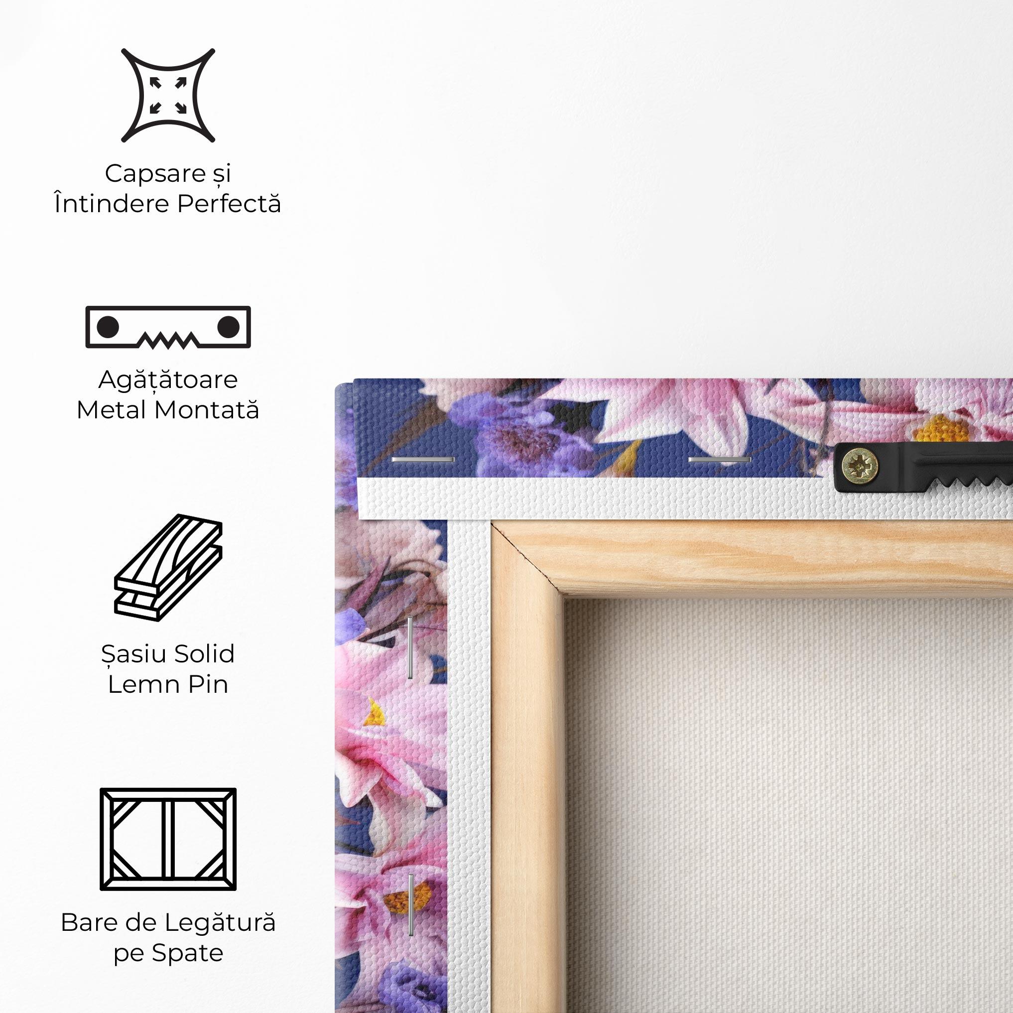 Tablou Canvas Purple Vase Flowers mockup 5