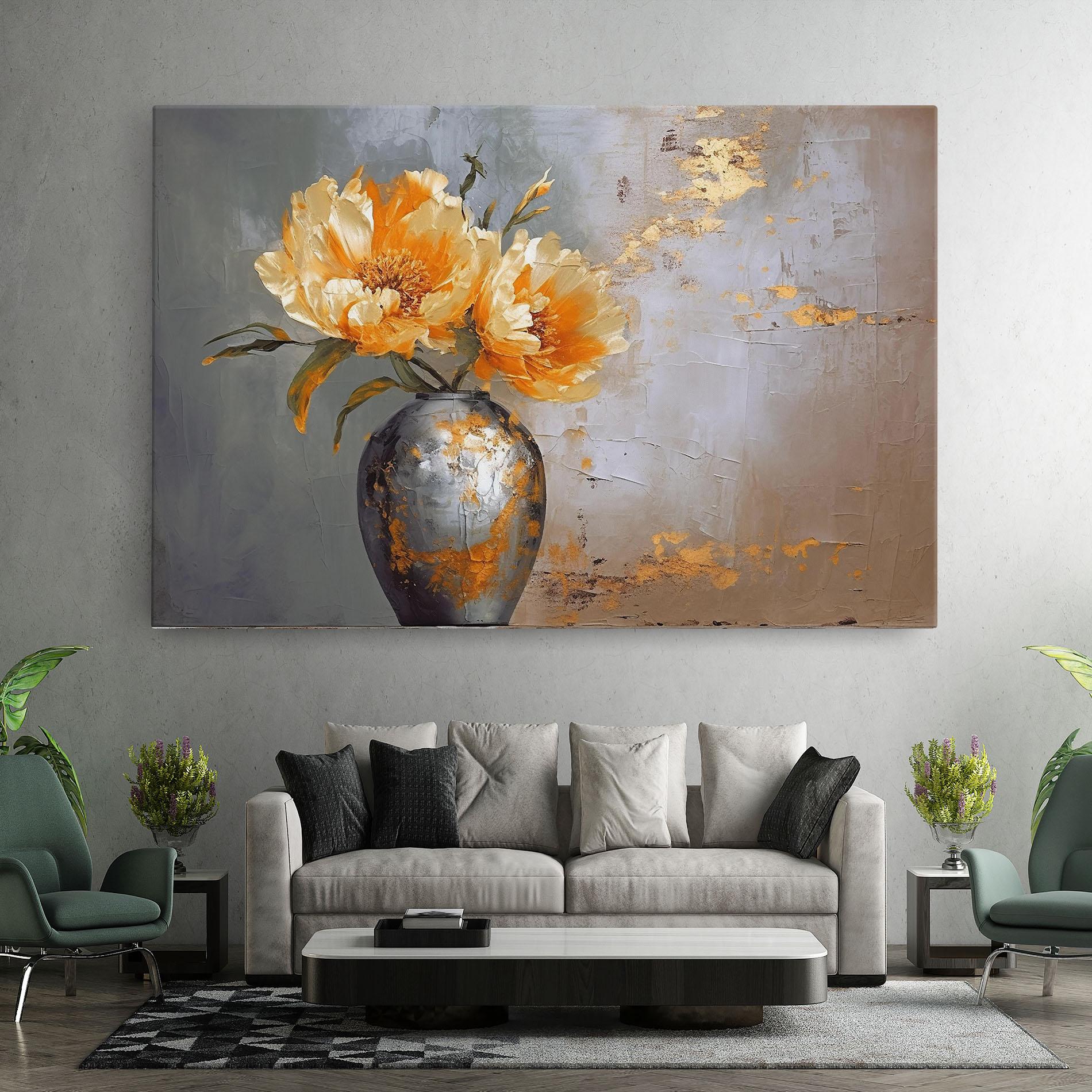 Tablou Canvas Grey Painting Vase mockup 7