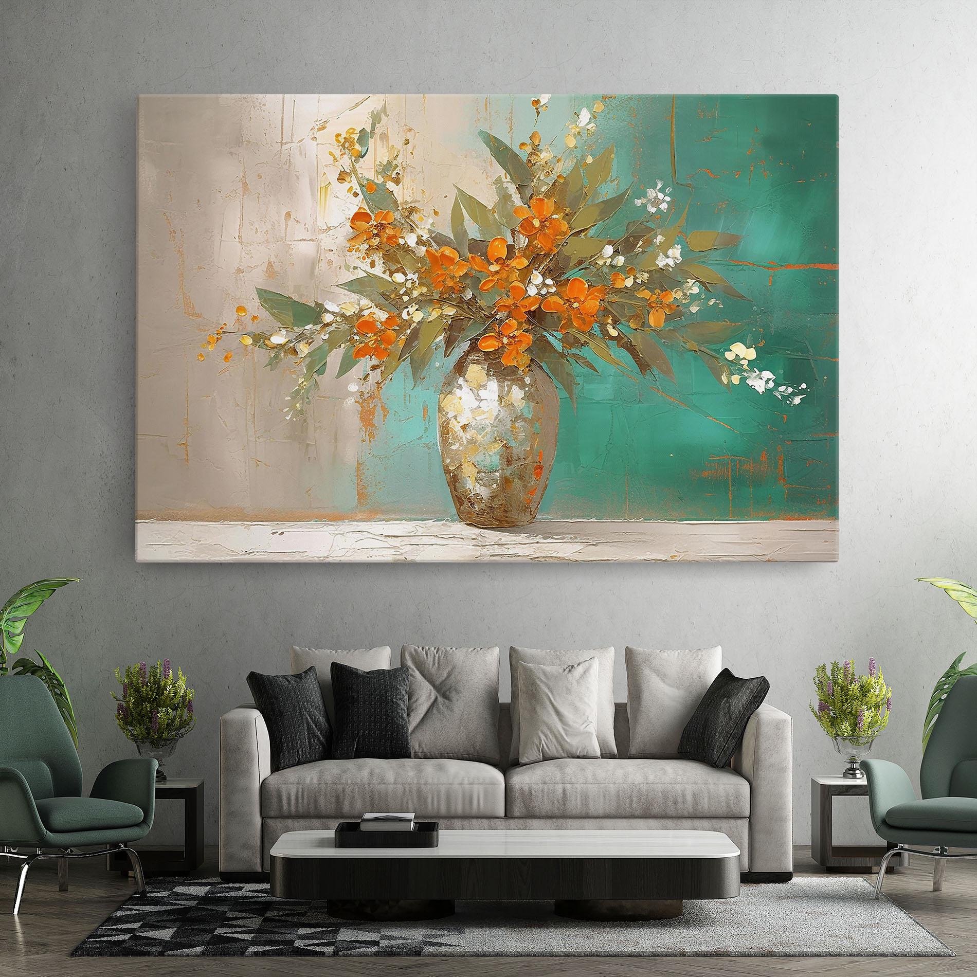 Tablou Canvas Grey Vase Orange mockup 7