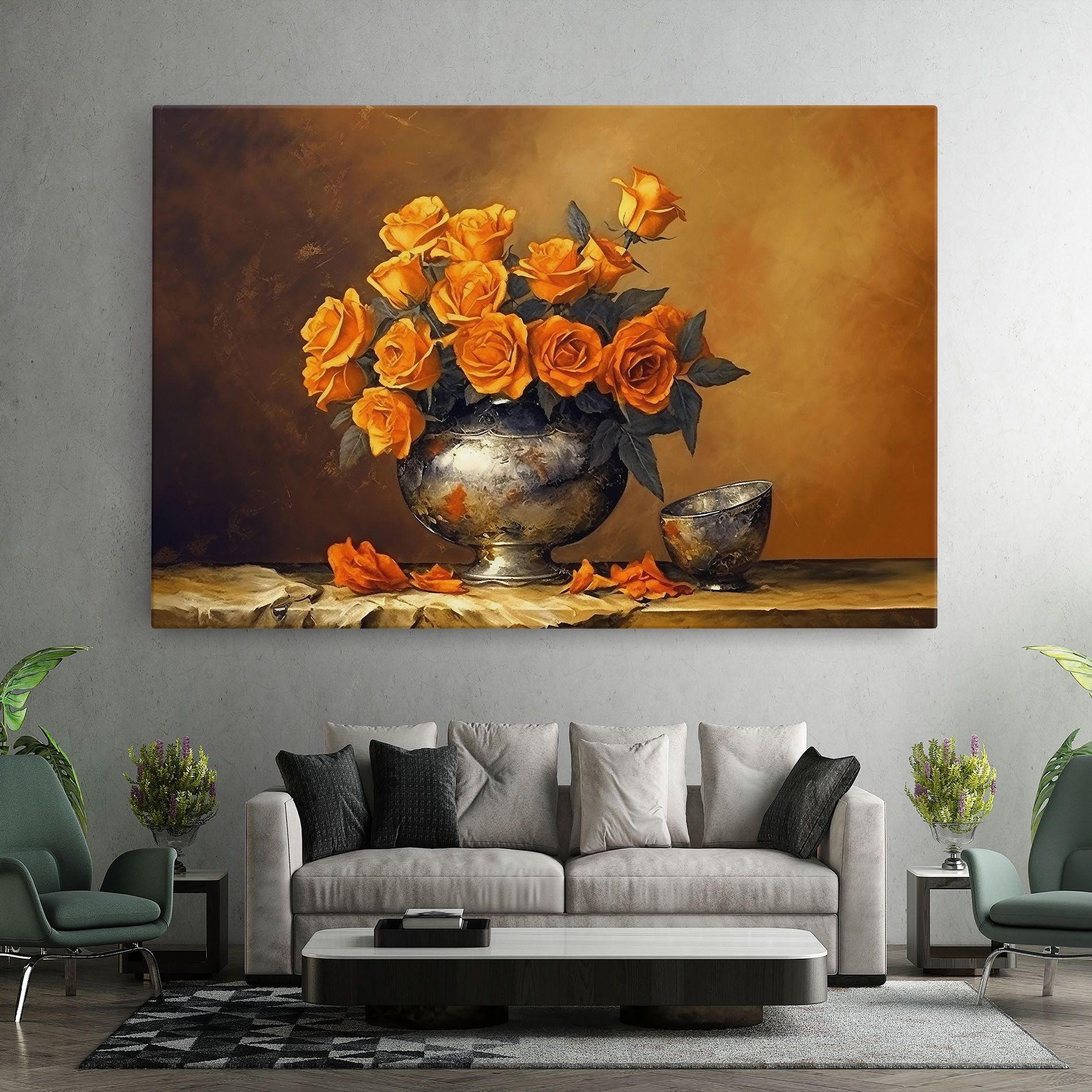 Orange Rose Vase mockup 7