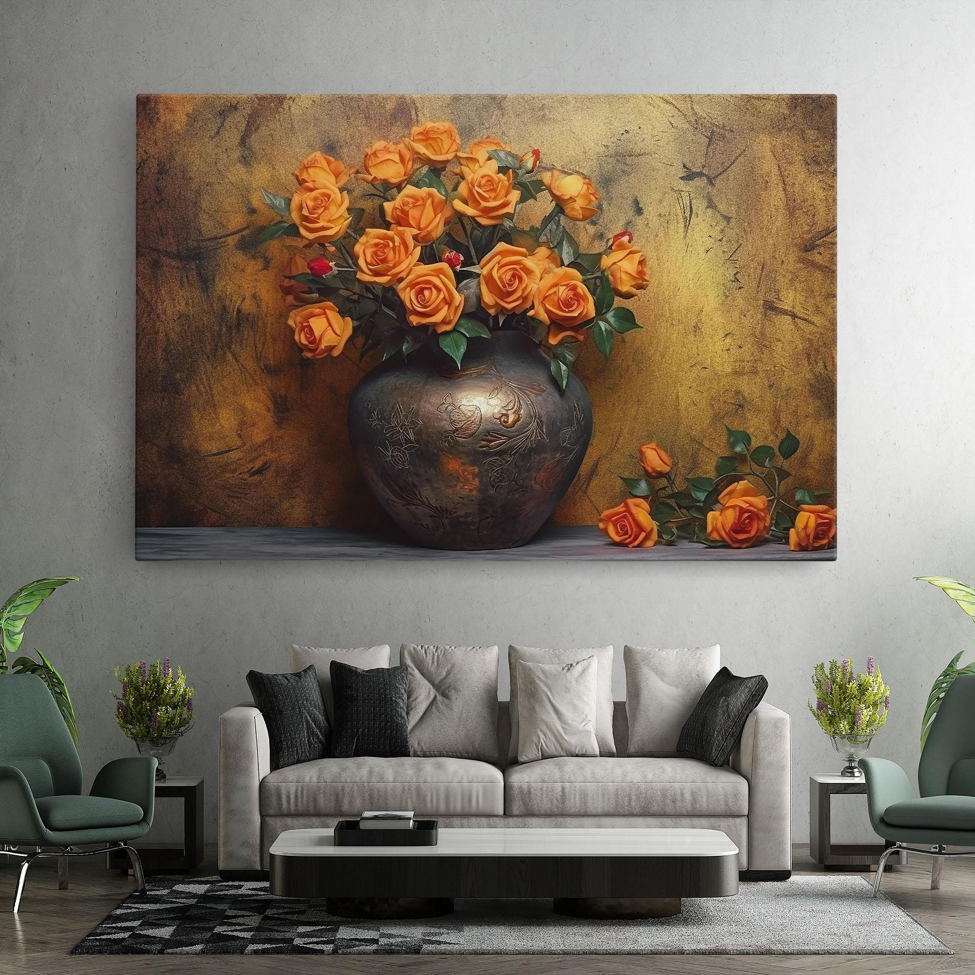 Tablou Canvas Orange Vintage Vase mockup 7