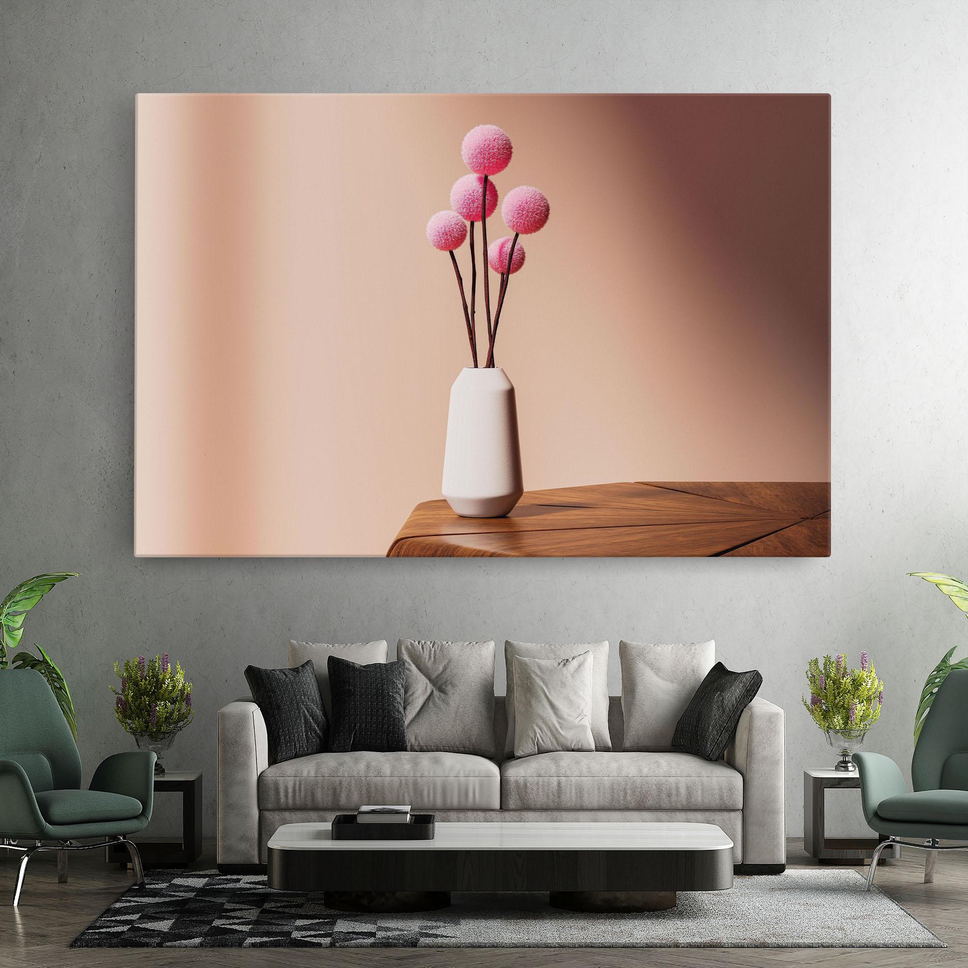 Tablou Canvas Pink Circle Vase mockup 7