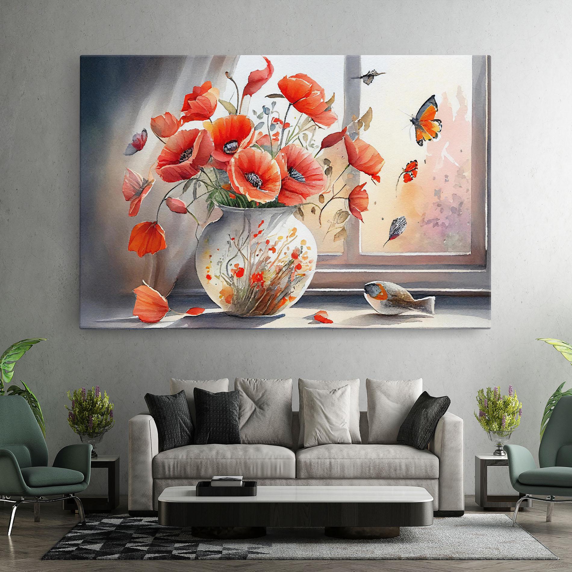 Tablou Canvas Poppies Vase mockup 7