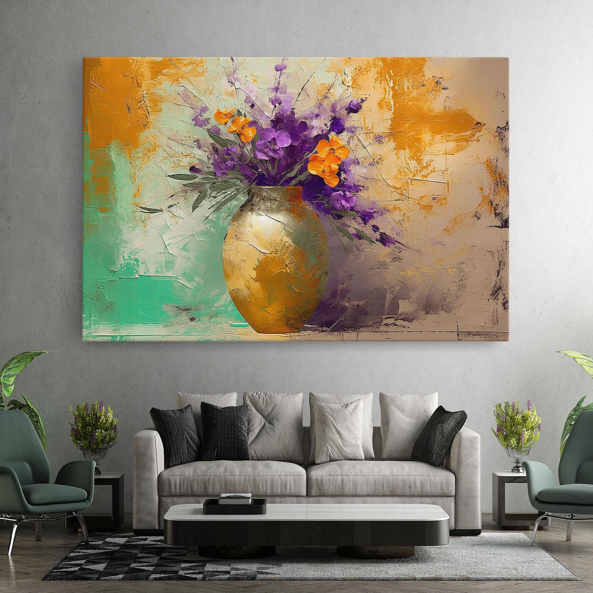 Tablou Canvas Purple Orange Plant Vase mockup 7