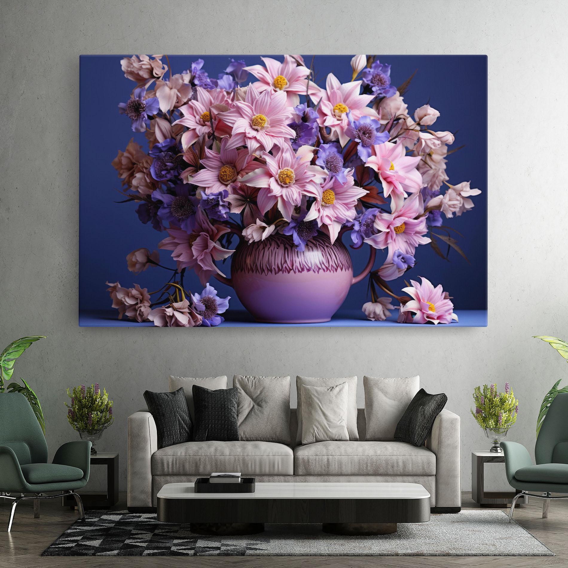 Tablou Canvas Purple Vase Flowers mockup 7
