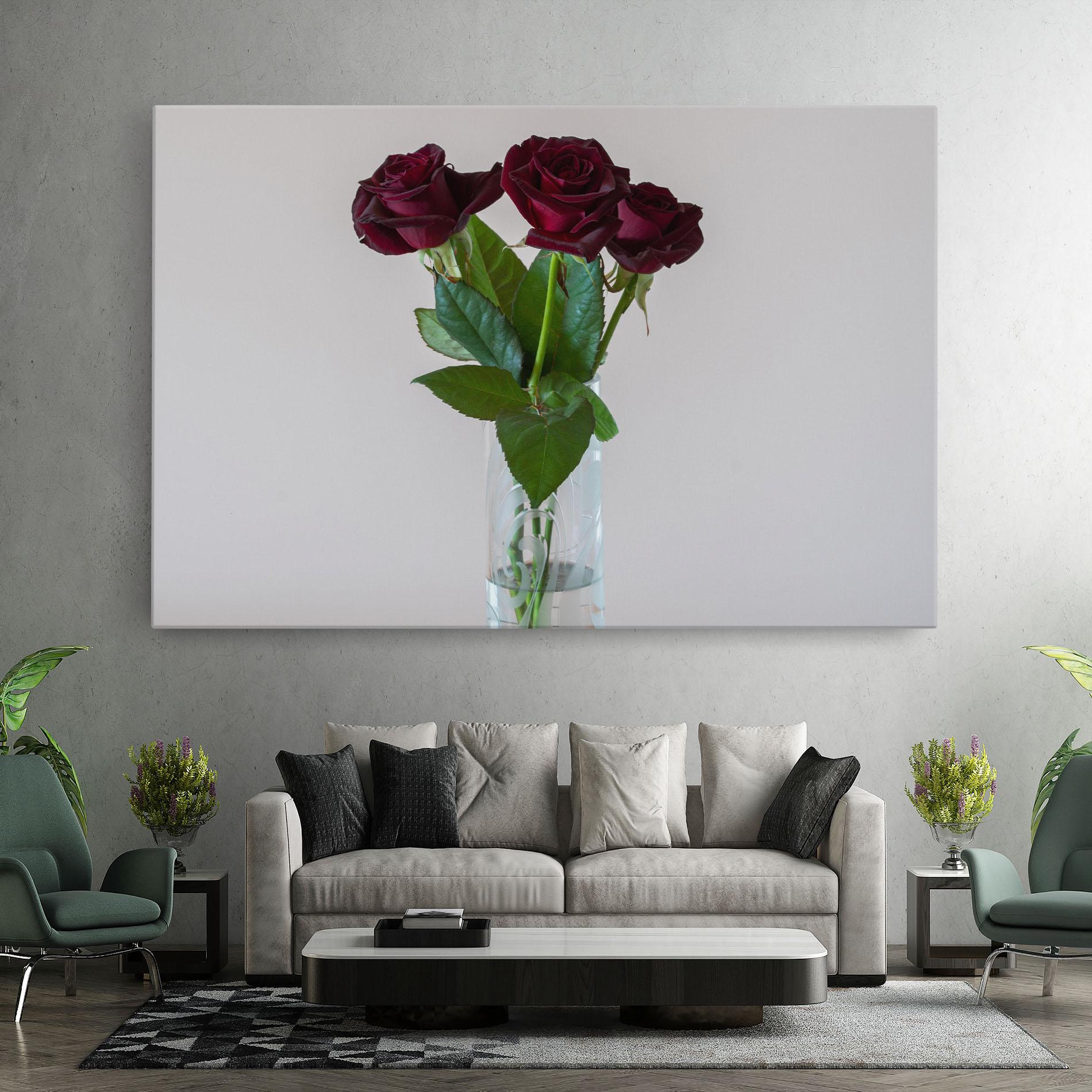 Tablou Canvas Red Roses Vase mockup 7