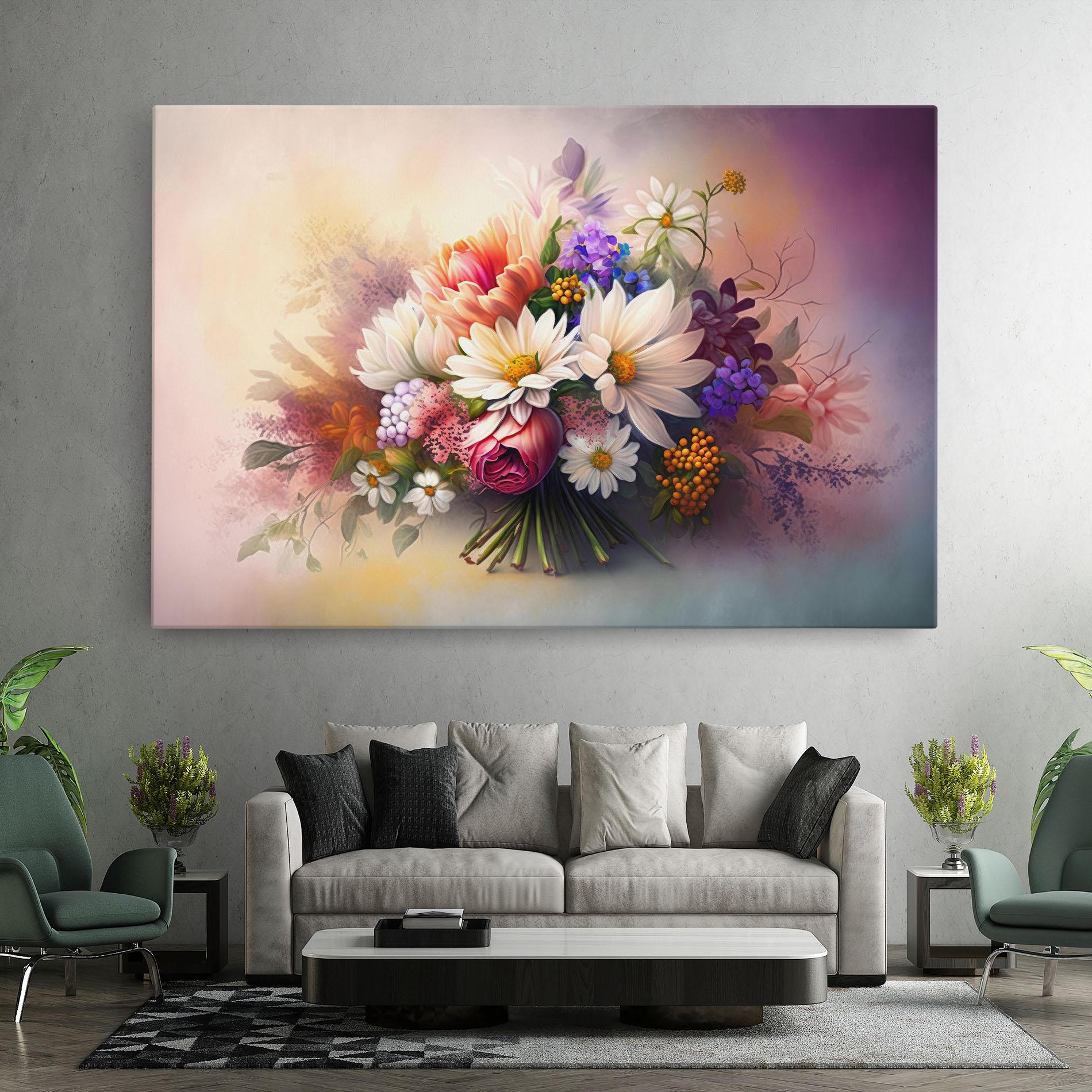 Tablou Canvas Vecteezy_ai Generated Bouquet Of Fresh Spring Flowers On Light_23373362_865 mockup 7