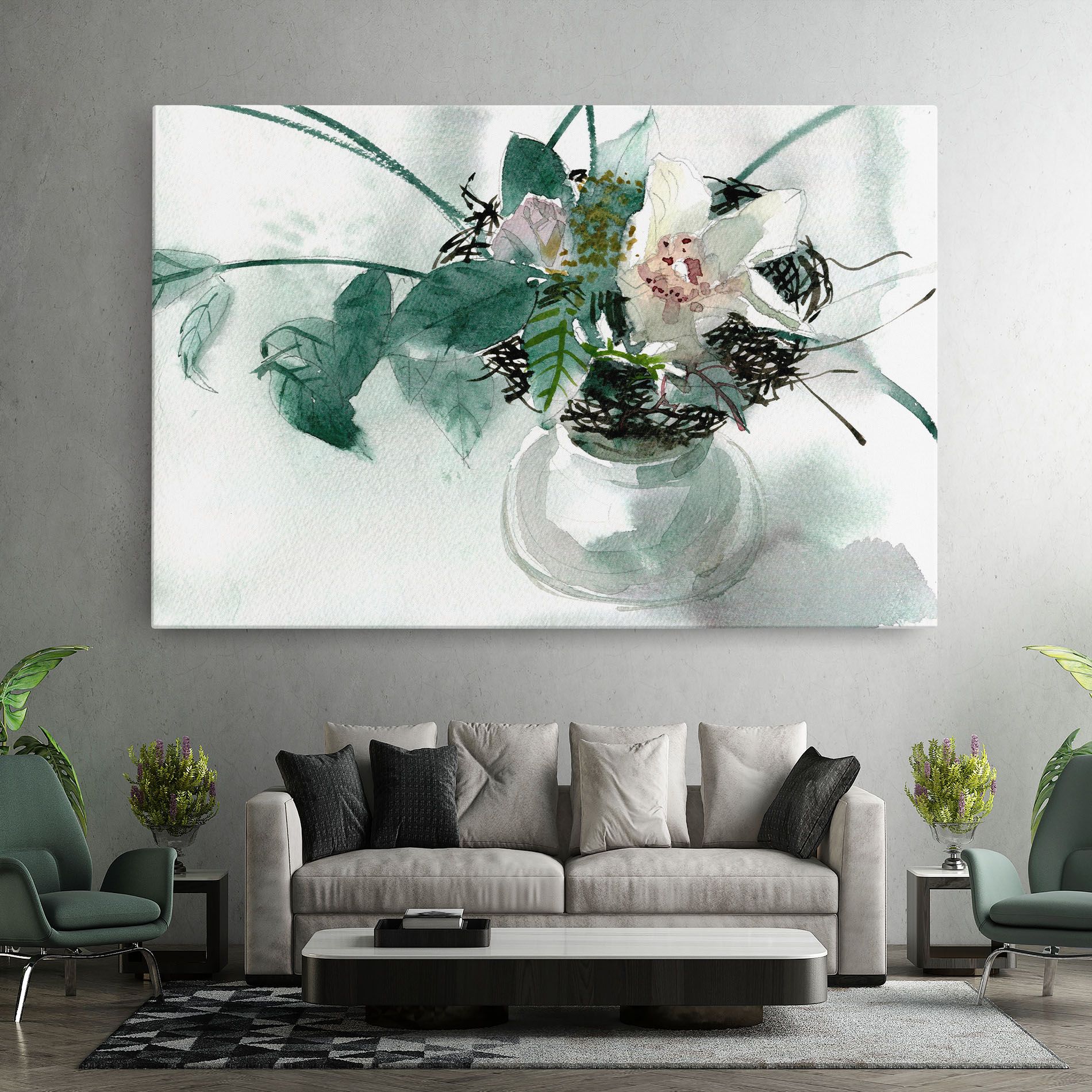 White Flower Vase mockup 7