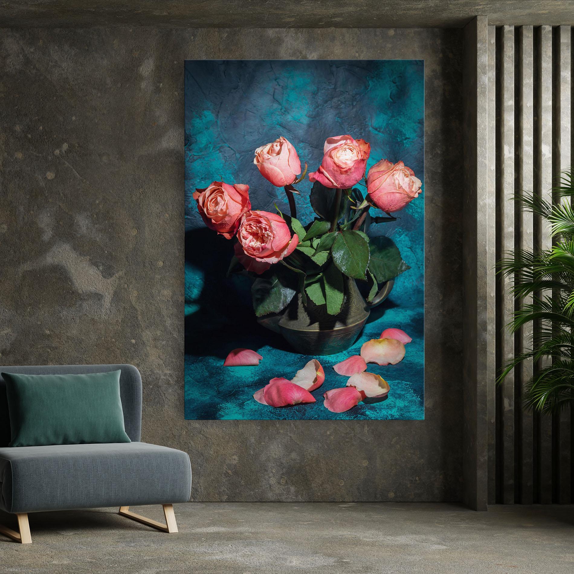 Tablou Canvas Bouquet Roses Vase mockup 7