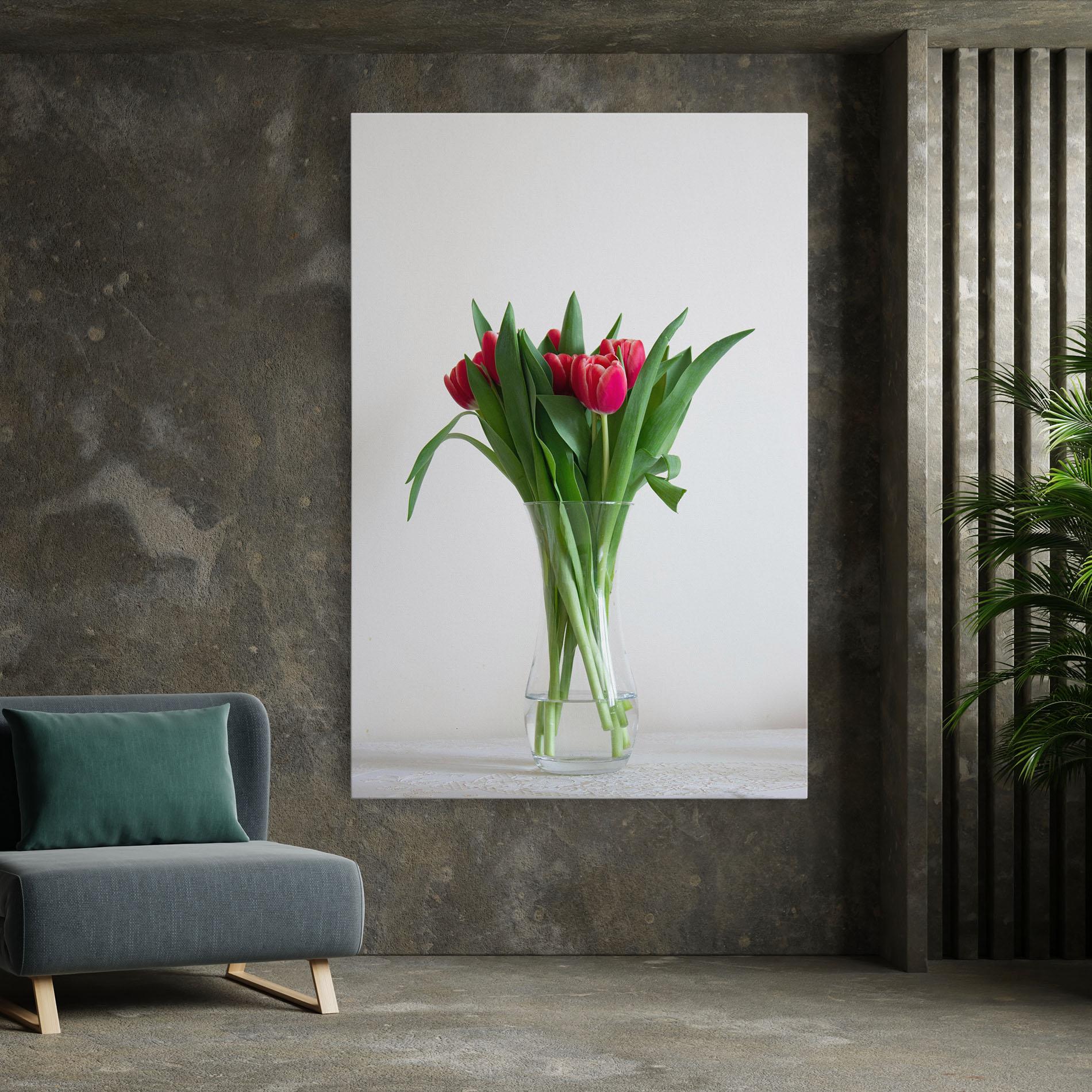 Tablou Canvas Pretty Tulips Vase mockup 7