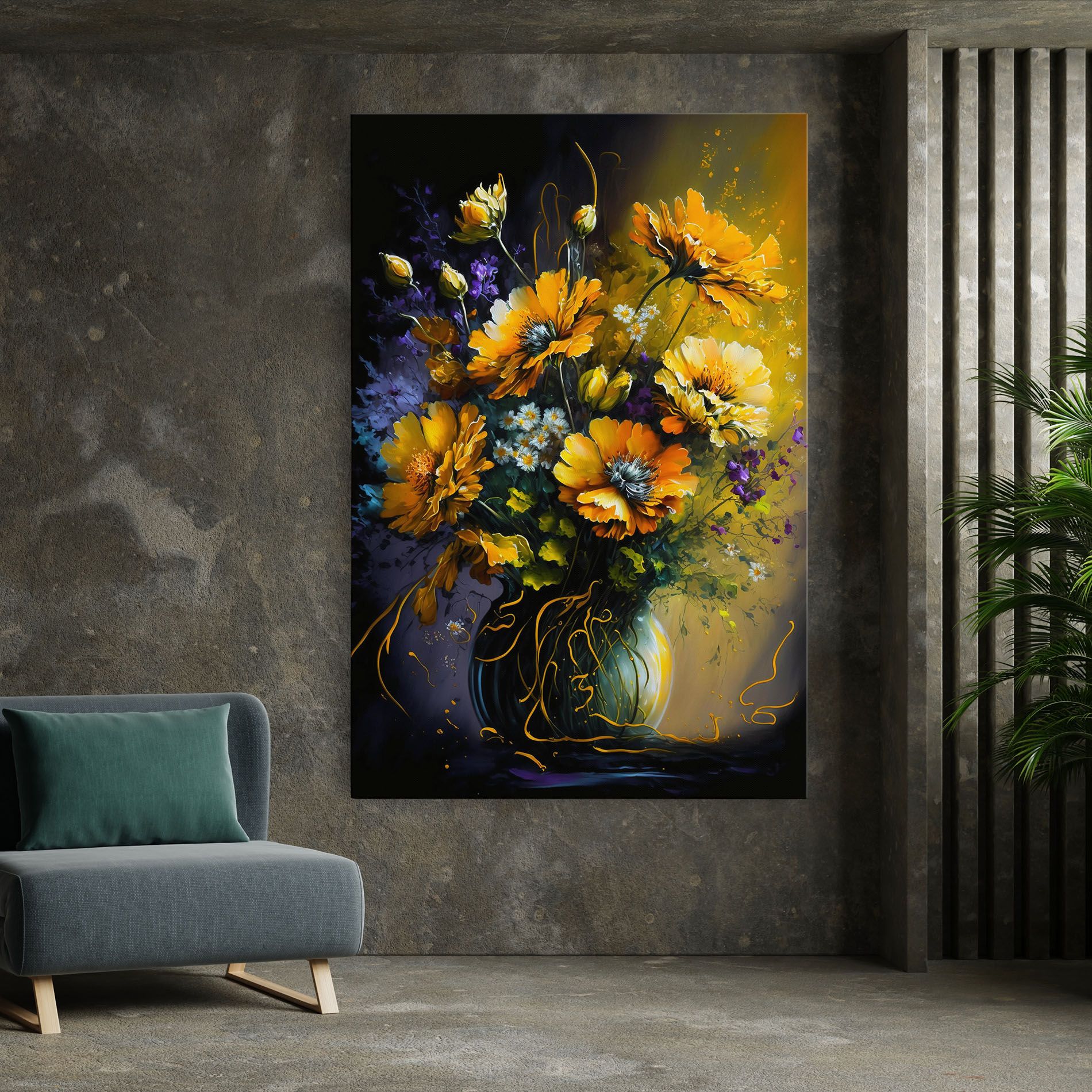 Yellow Flower Art Vase mockup 7