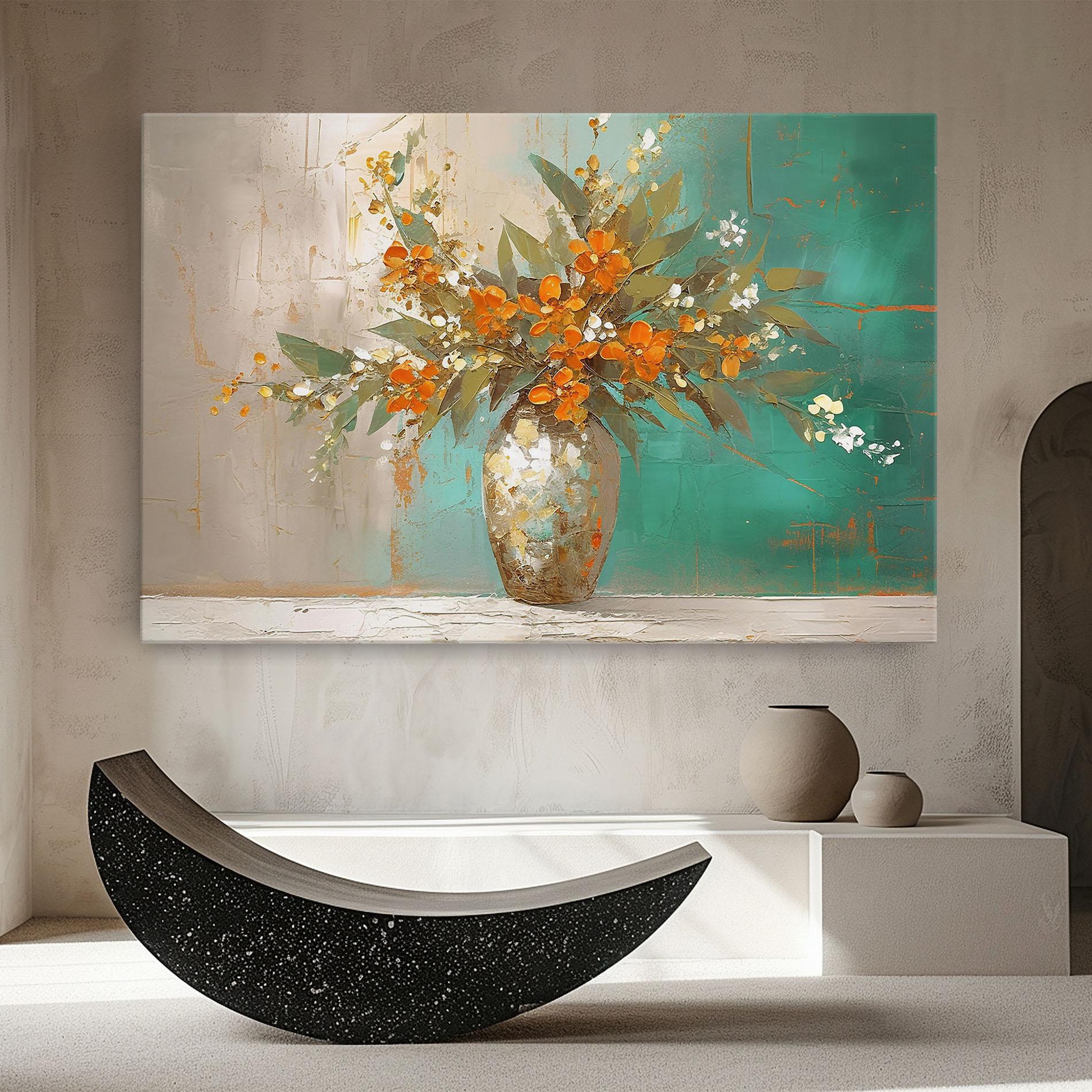 Tablou Canvas Grey Vase Orange mockup 8