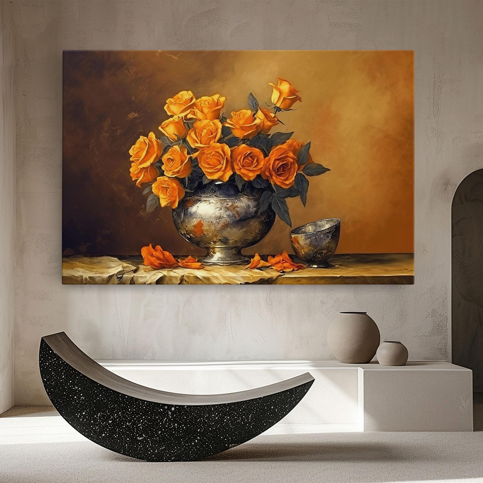 Tablou Canvas Orange Rose Vase mockup 8