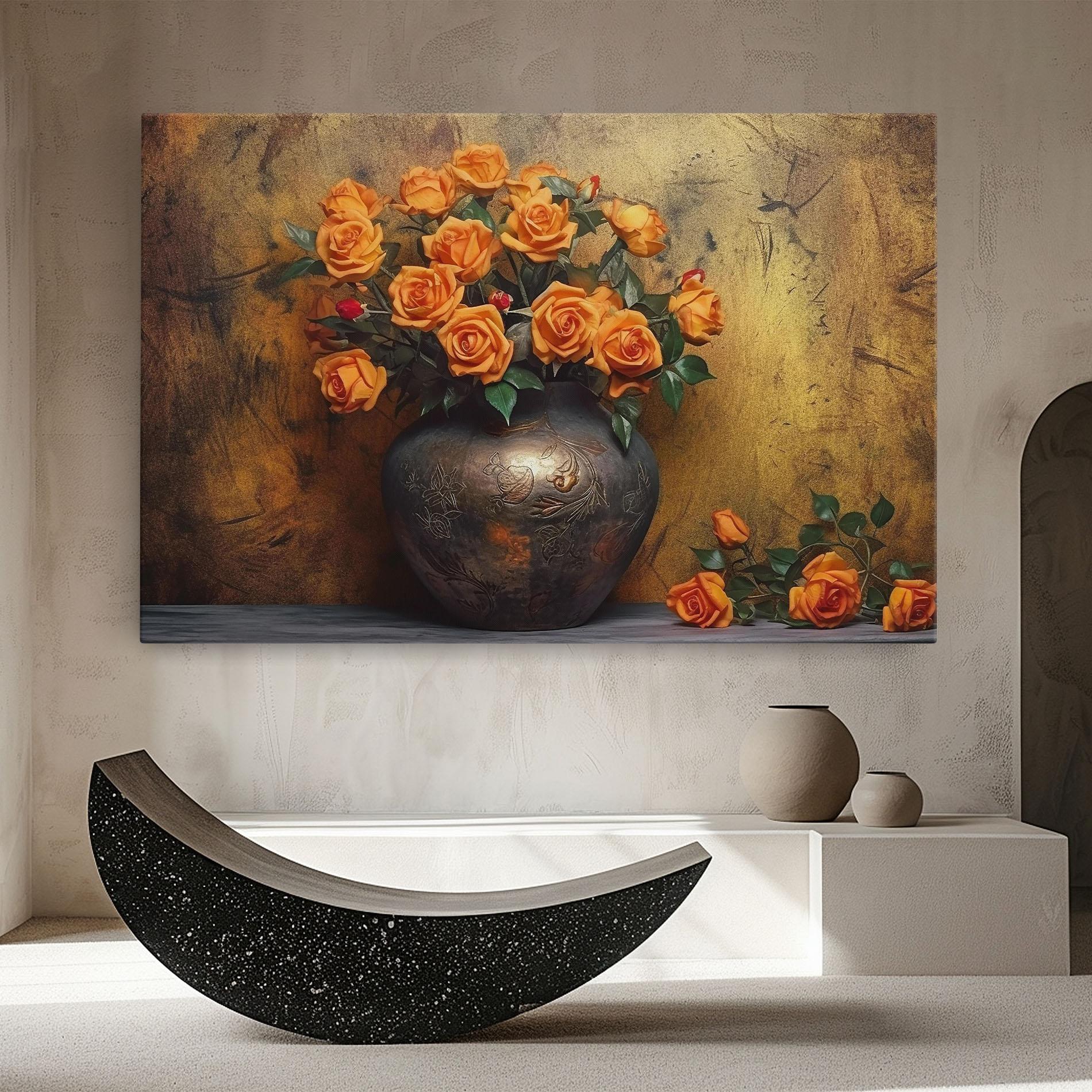 Tablou Canvas Orange Vintage Vase mockup 8