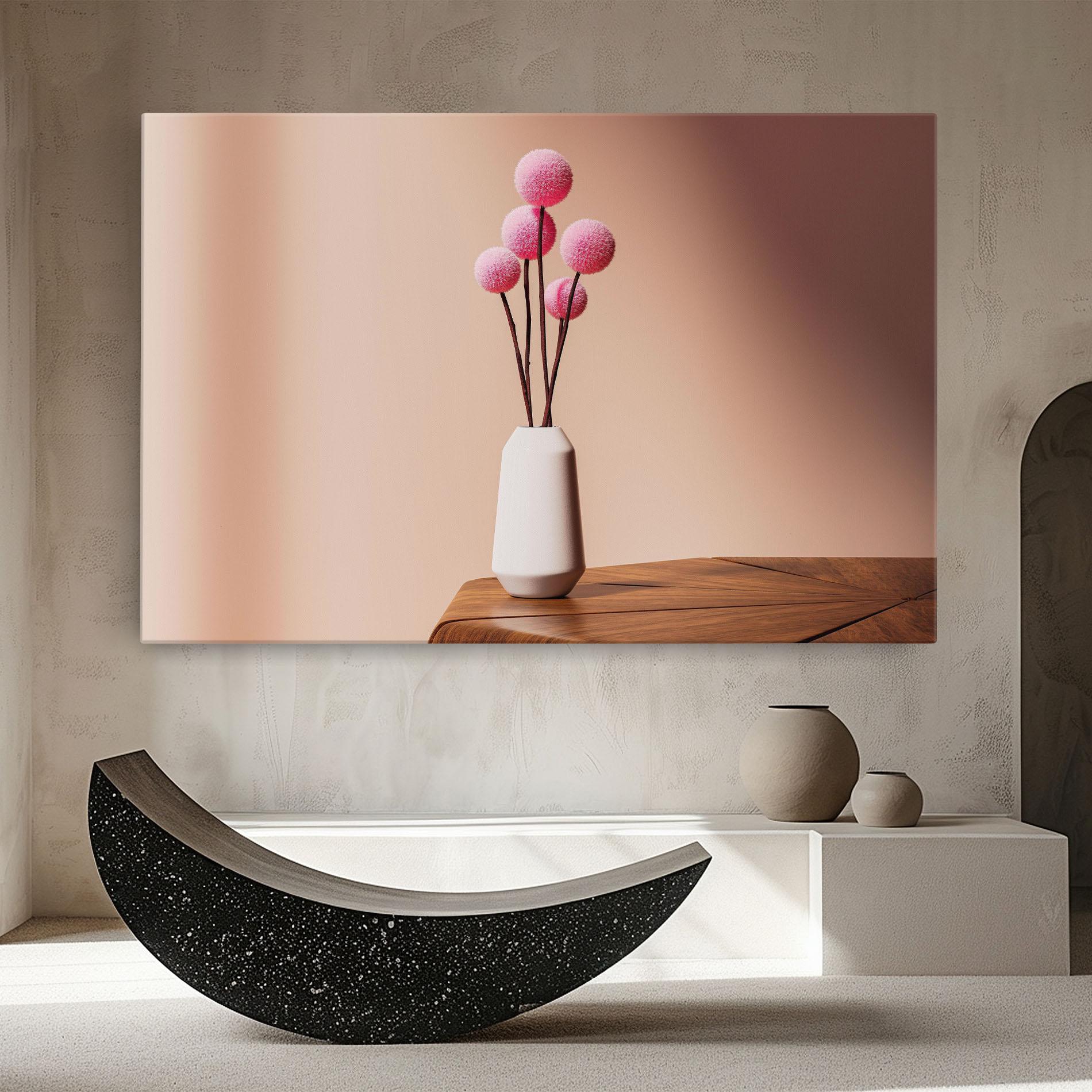 Tablou Canvas Pink Circle Vase mockup 8