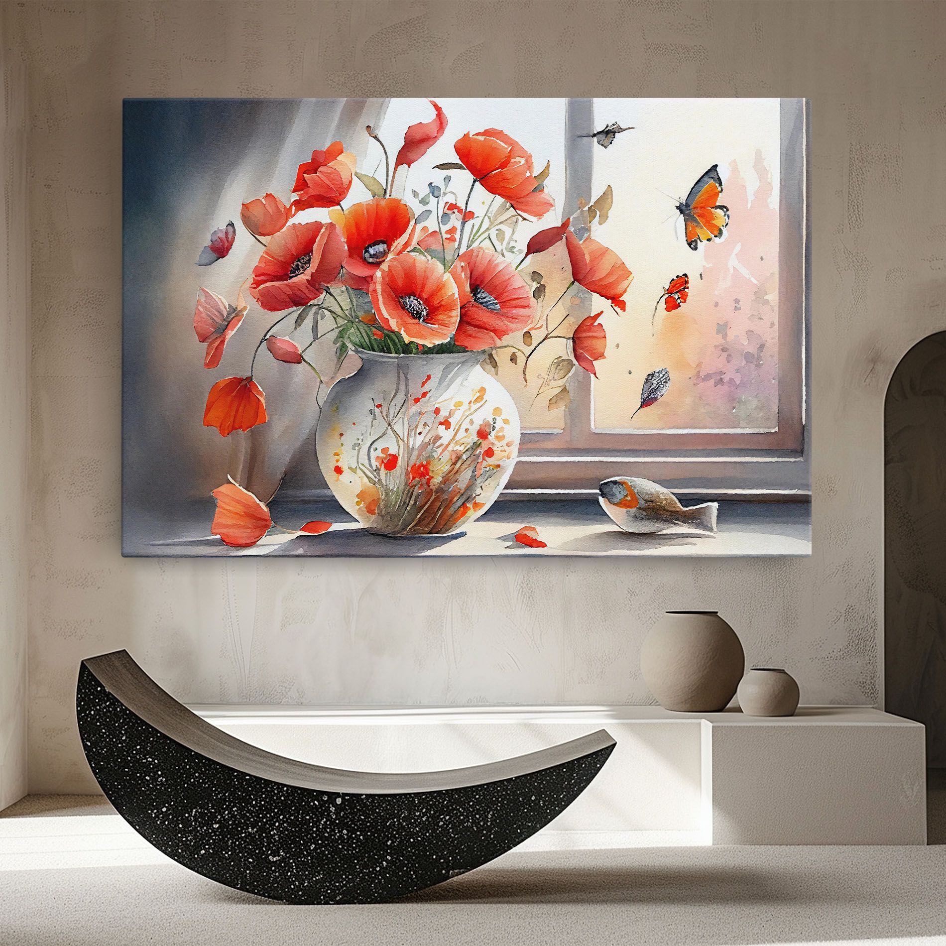 Poppies Vase mockup 8