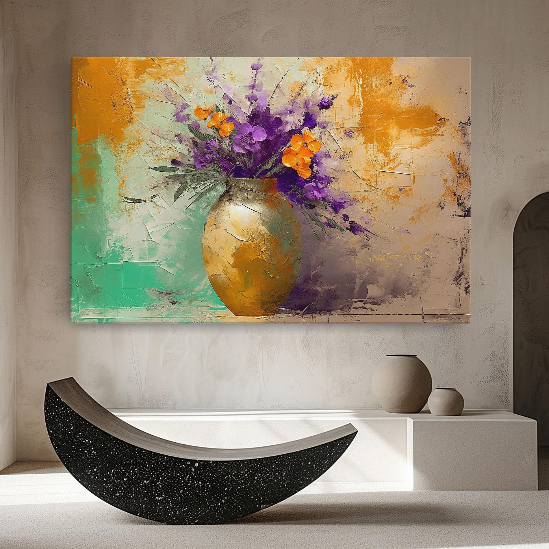 Tablou Canvas Purple Orange Plant Vase mockup 8