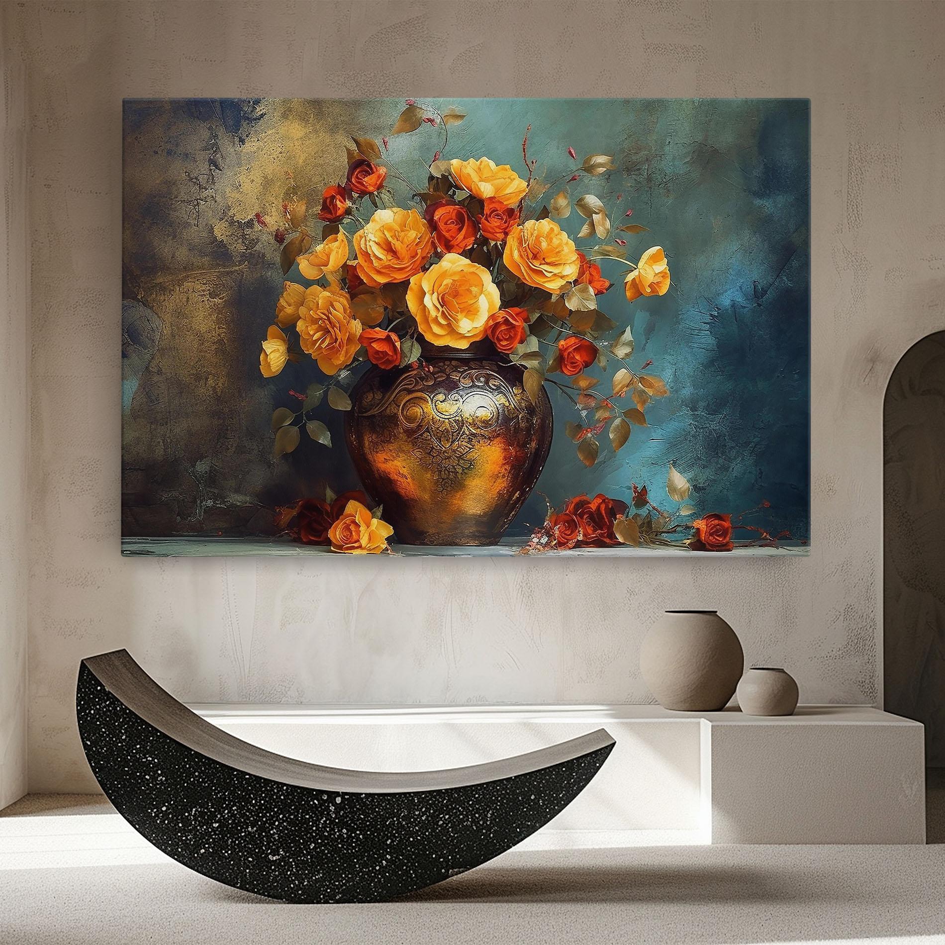 Tablou Canvas Red Orange Flower Vase mockup 8