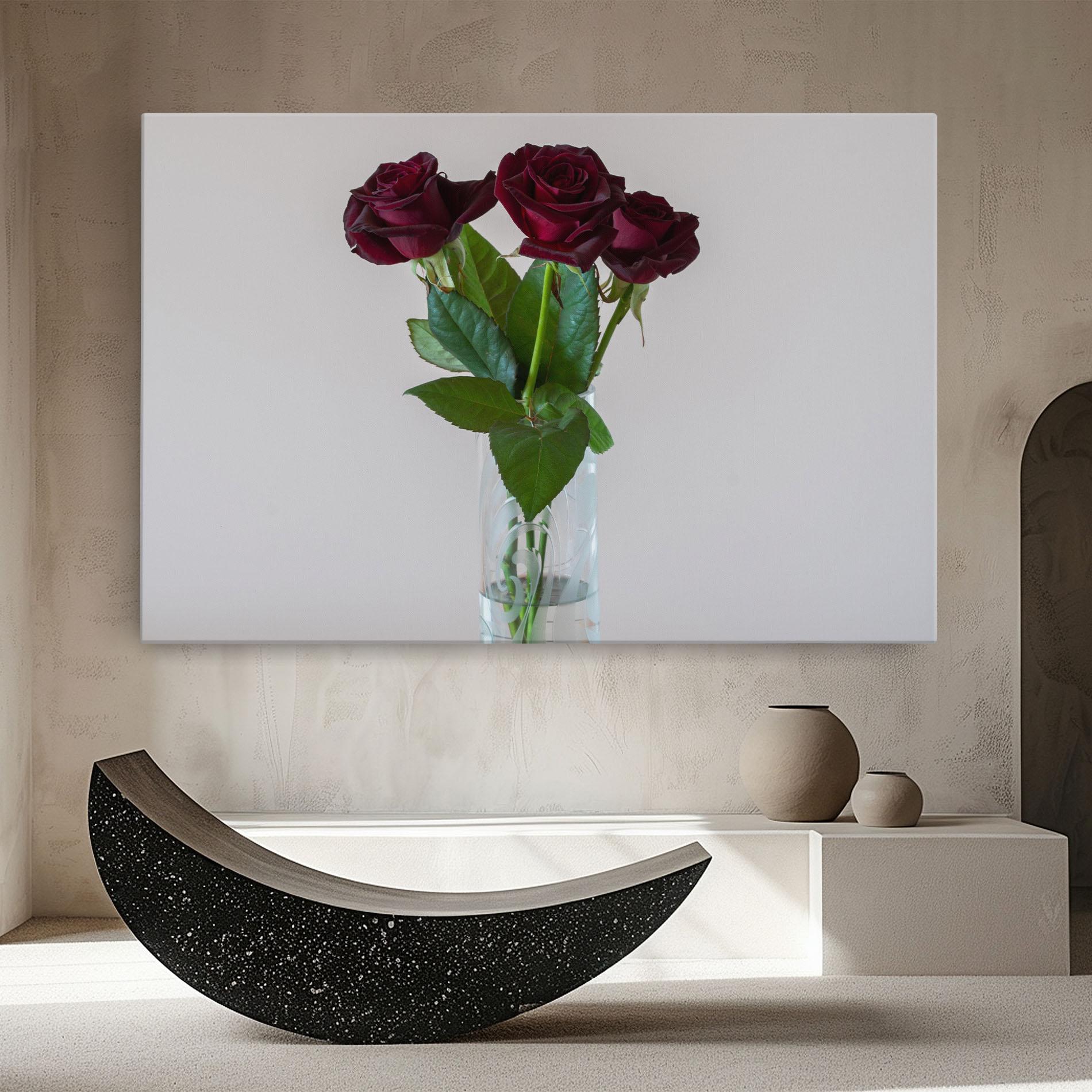 Tablou Canvas Red Roses Vase mockup 8