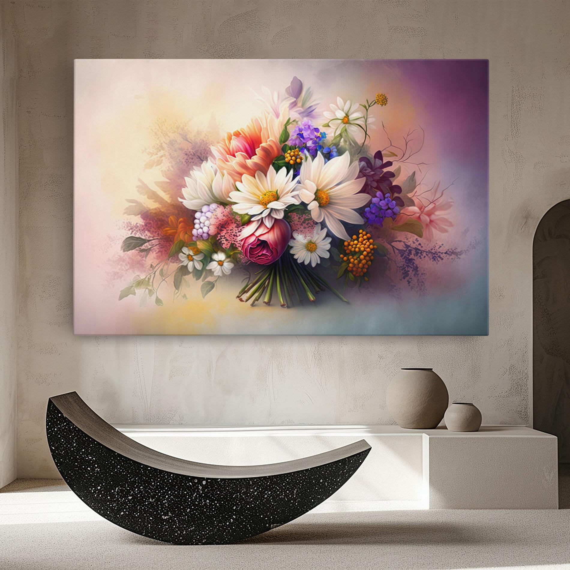 Tablou Canvas Vecteezy_ai Generated Bouquet Of Fresh Spring Flowers On Light_23373362_865 mockup 8